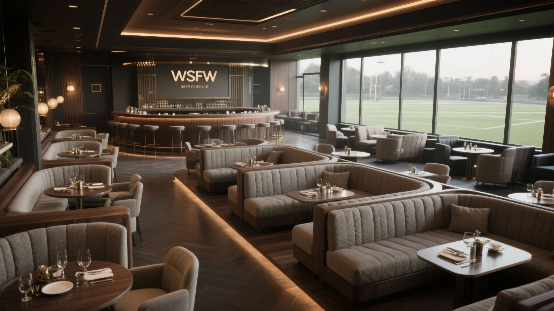2. Premium club dining with layered seating