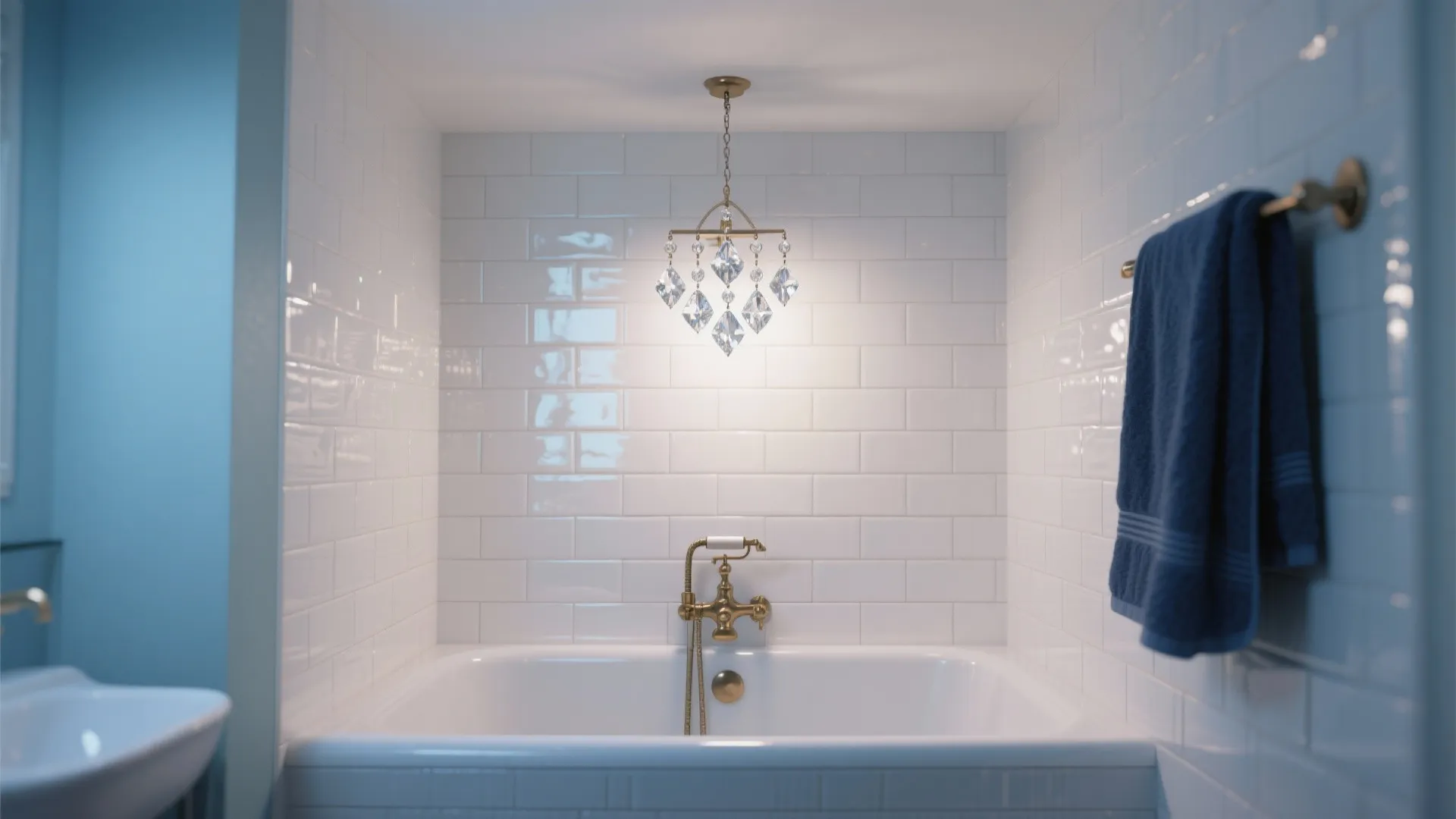 4. Cluster of mini crystals over the tub