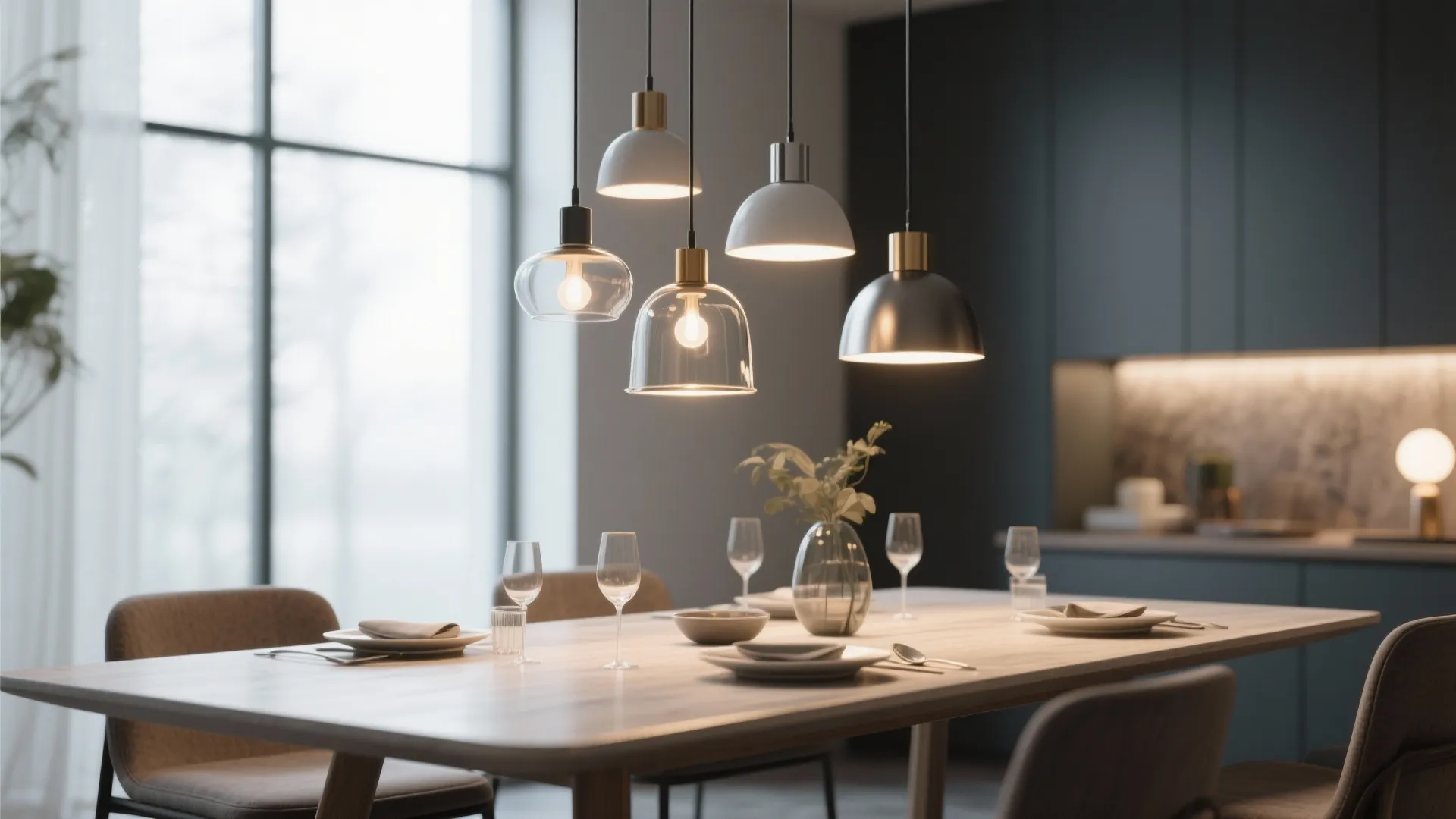 2. Clustered Mini-Pendants as a Chandelier Alternative