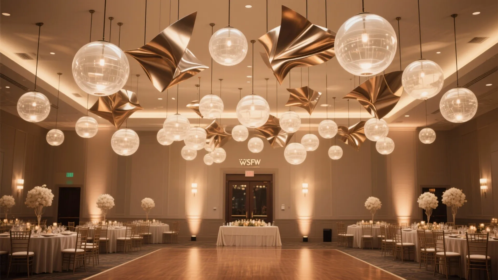 Sculptural pendants in clusters