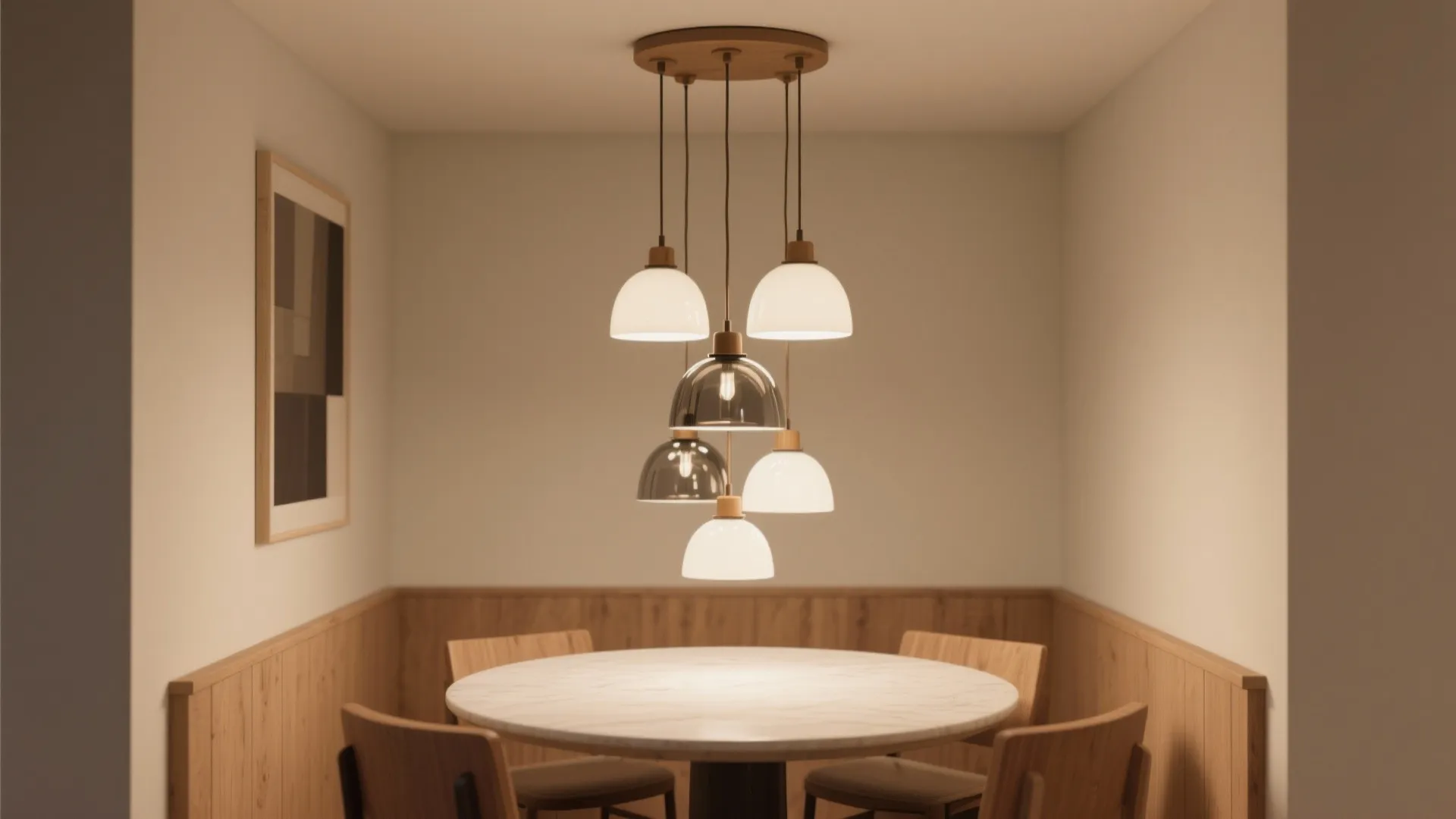 Clustered mini pendants for sculptural impact