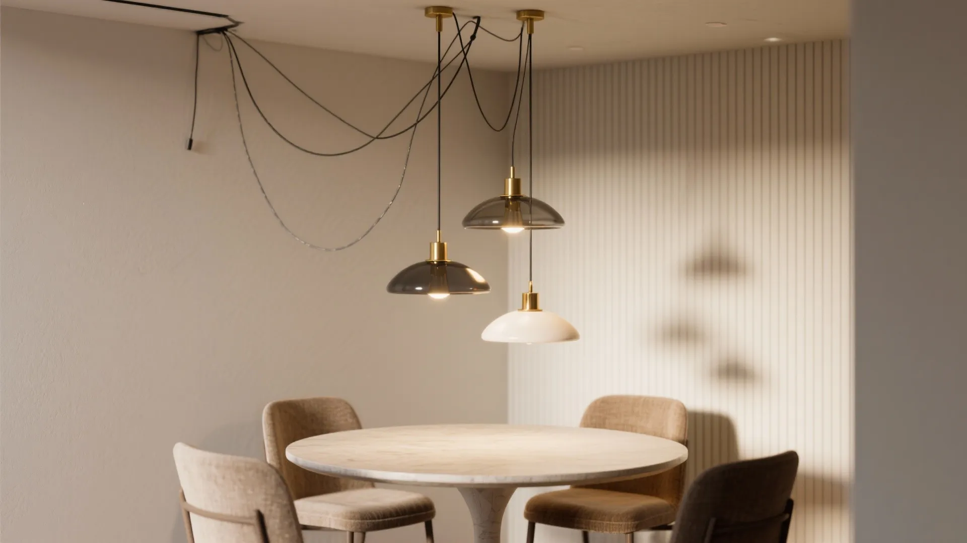 Cluster pendants to create a sculptural focal point