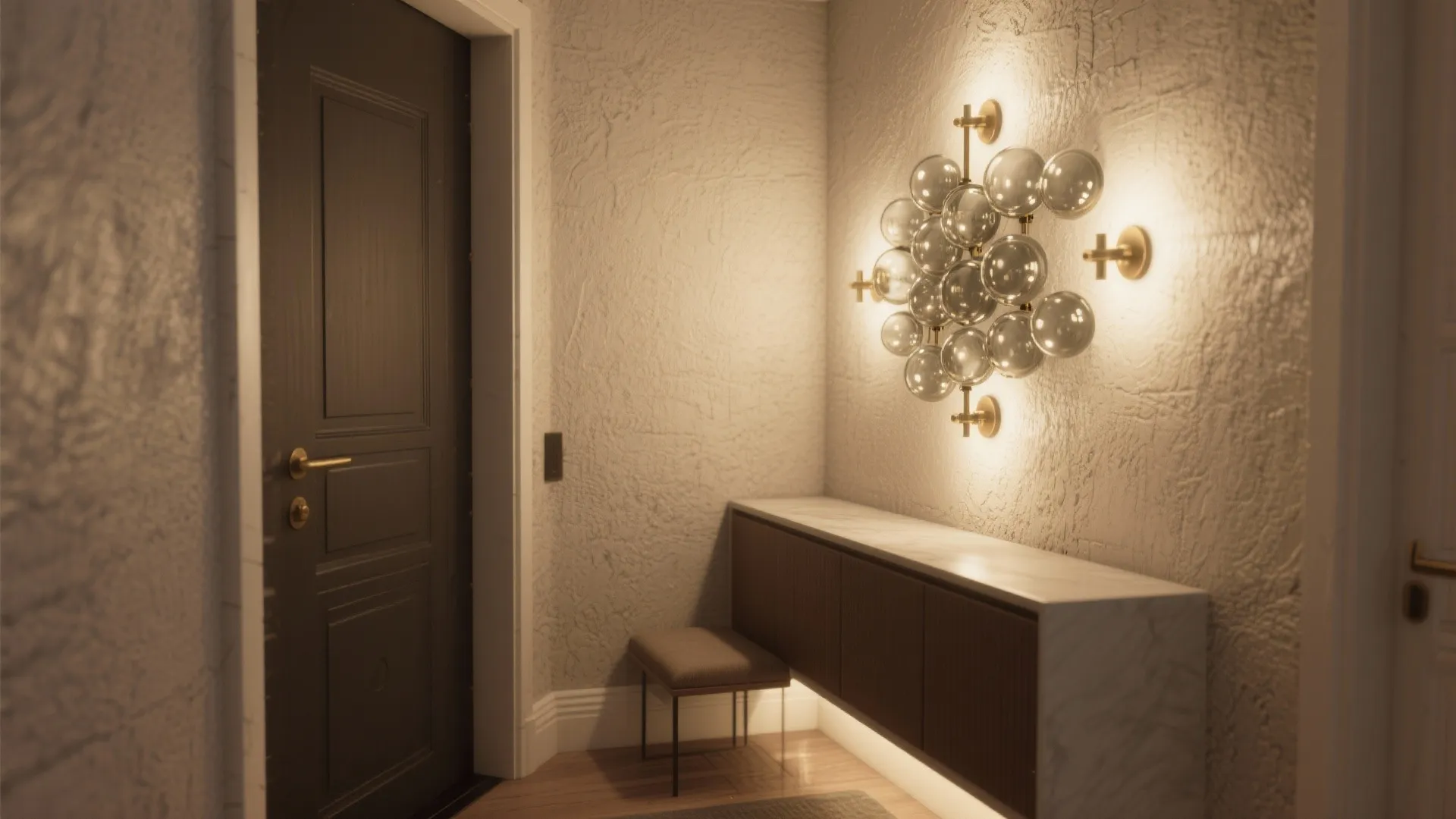 1. Clustered Bubble Sconces for an Accent Wall