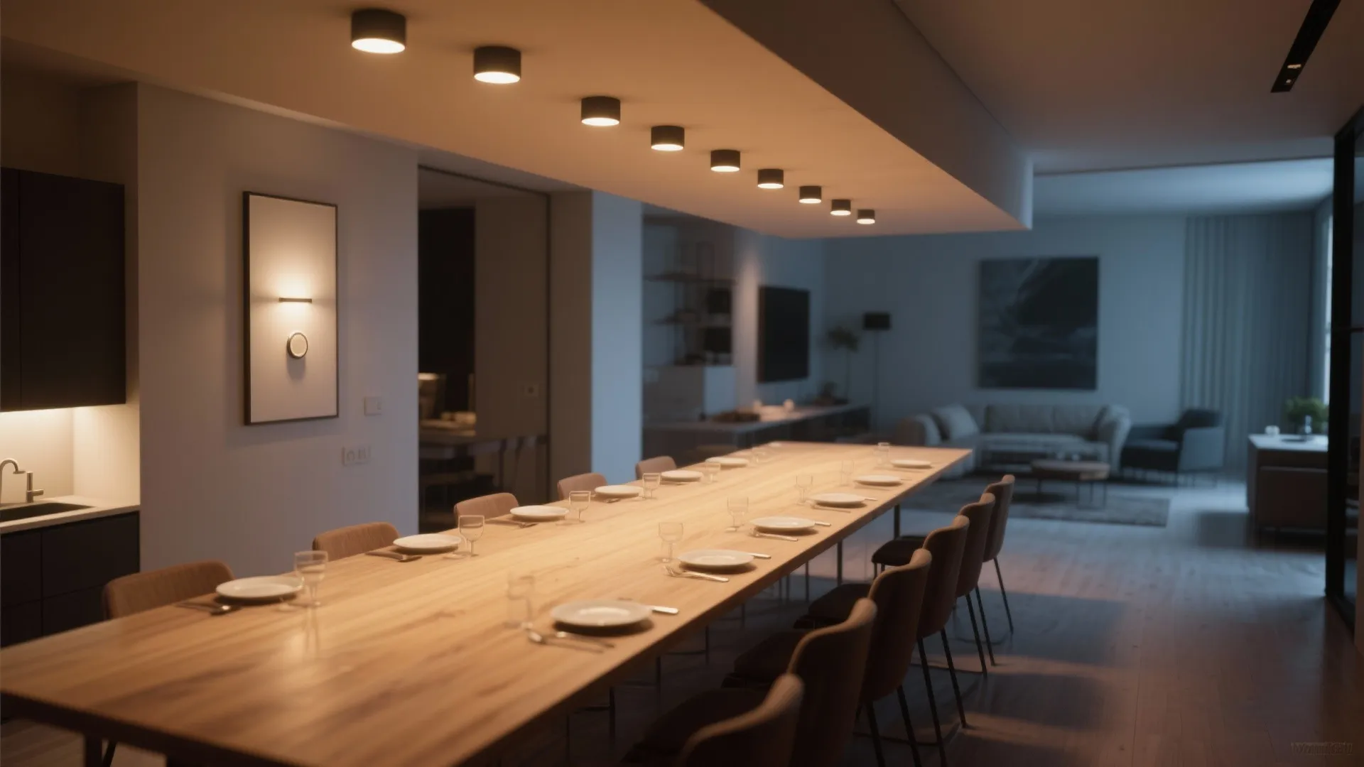 3. Clustered Small Flush Lights for Even Illumination