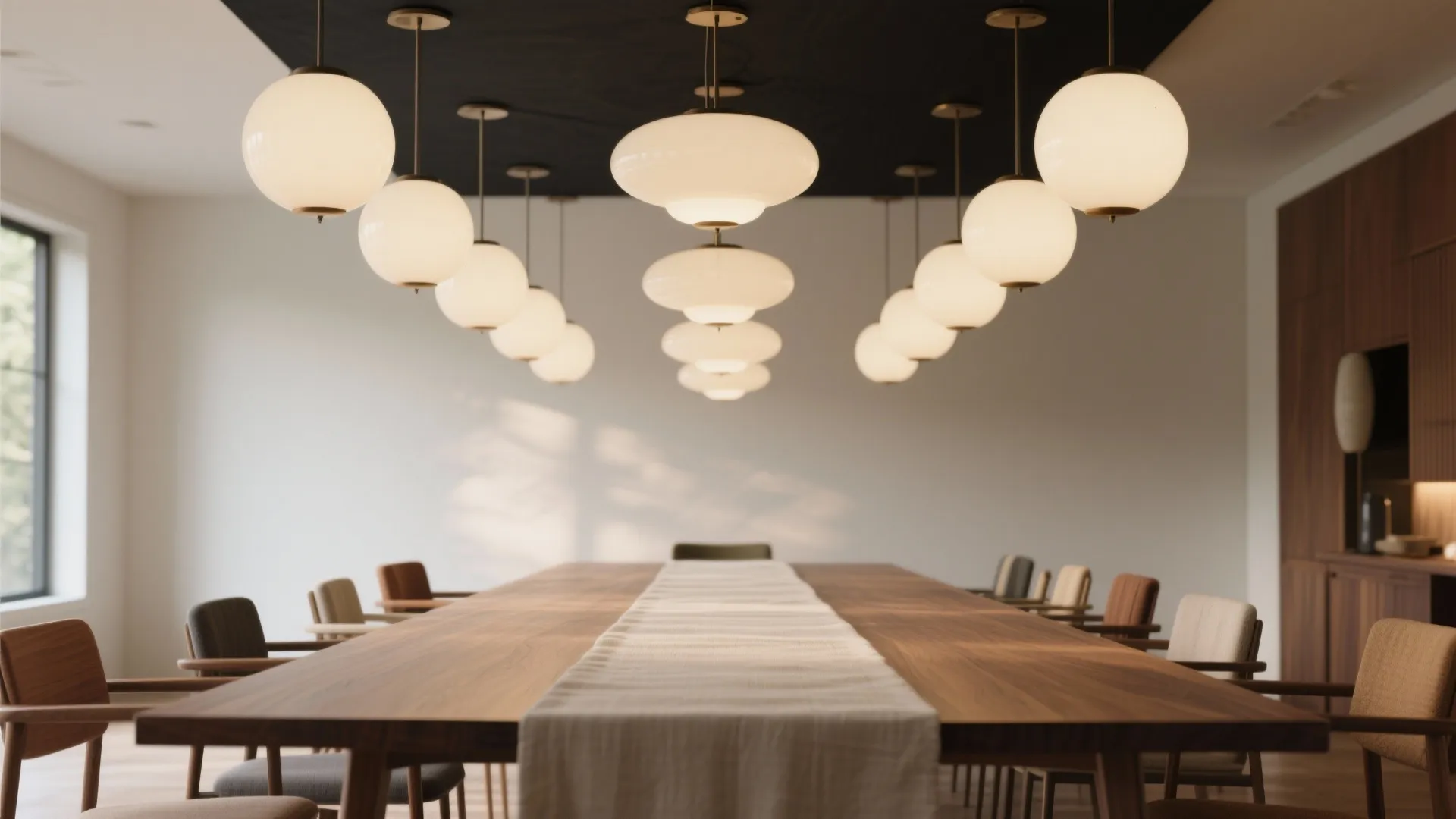 2. Clustered globe pendants