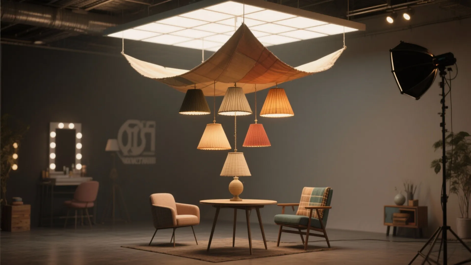 5. Clustered mini-shades on a single canopy — salon-style impact