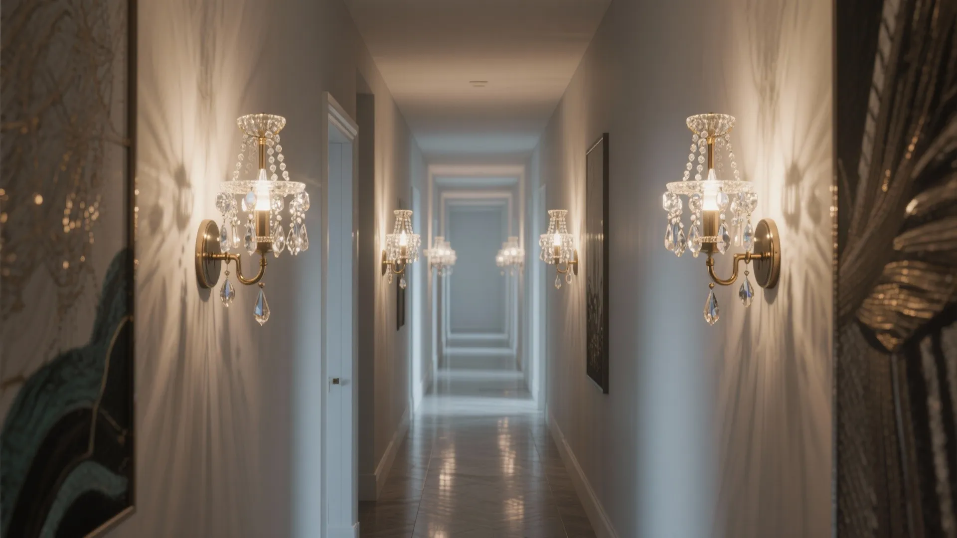 3. Clustered mini chandeliers as a focal cluster