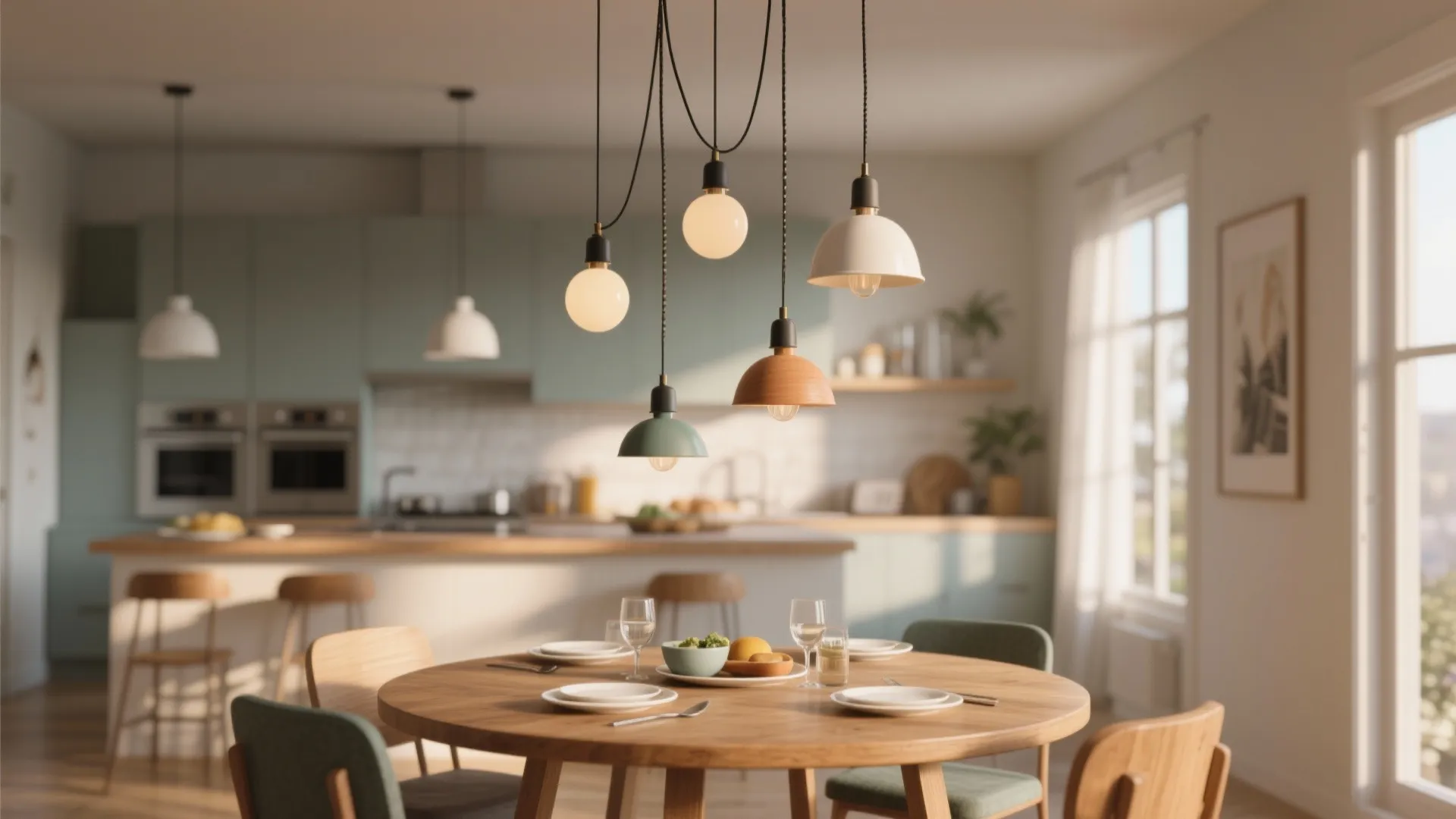 3. Clustered Mini Pendants