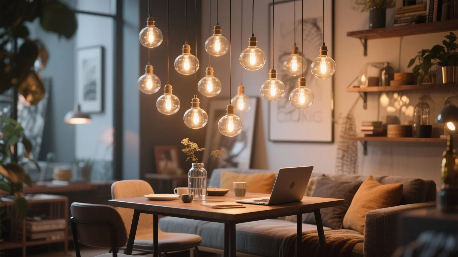 2. Clustered mini pendants for flexible layouts