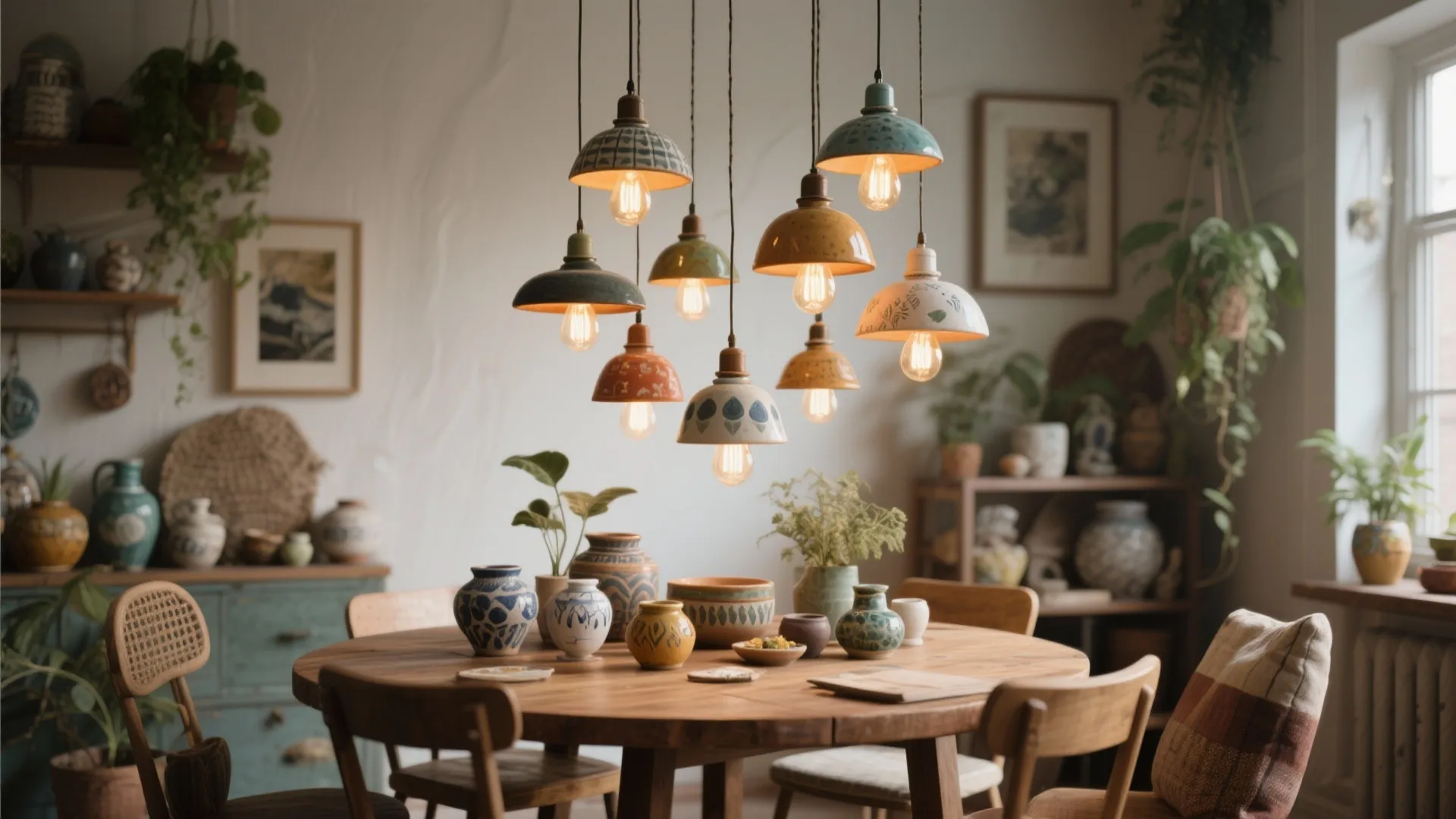 2. Clustered mini pendants for casual vibe