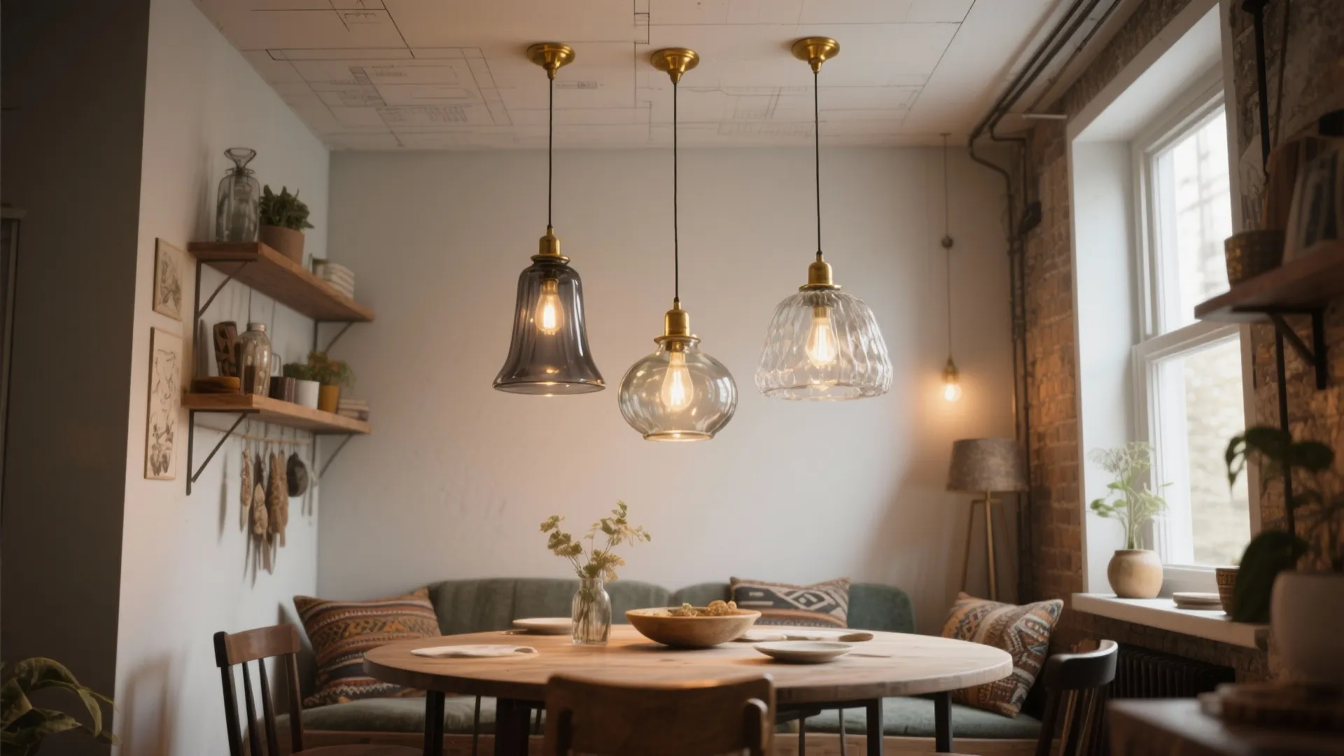 3. Clustered Pendants at Varying Heights