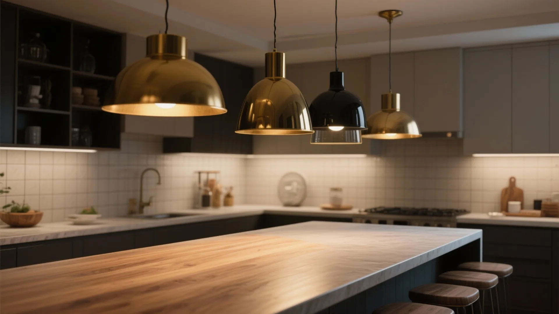 1. Clustered pendants in mixed sizes