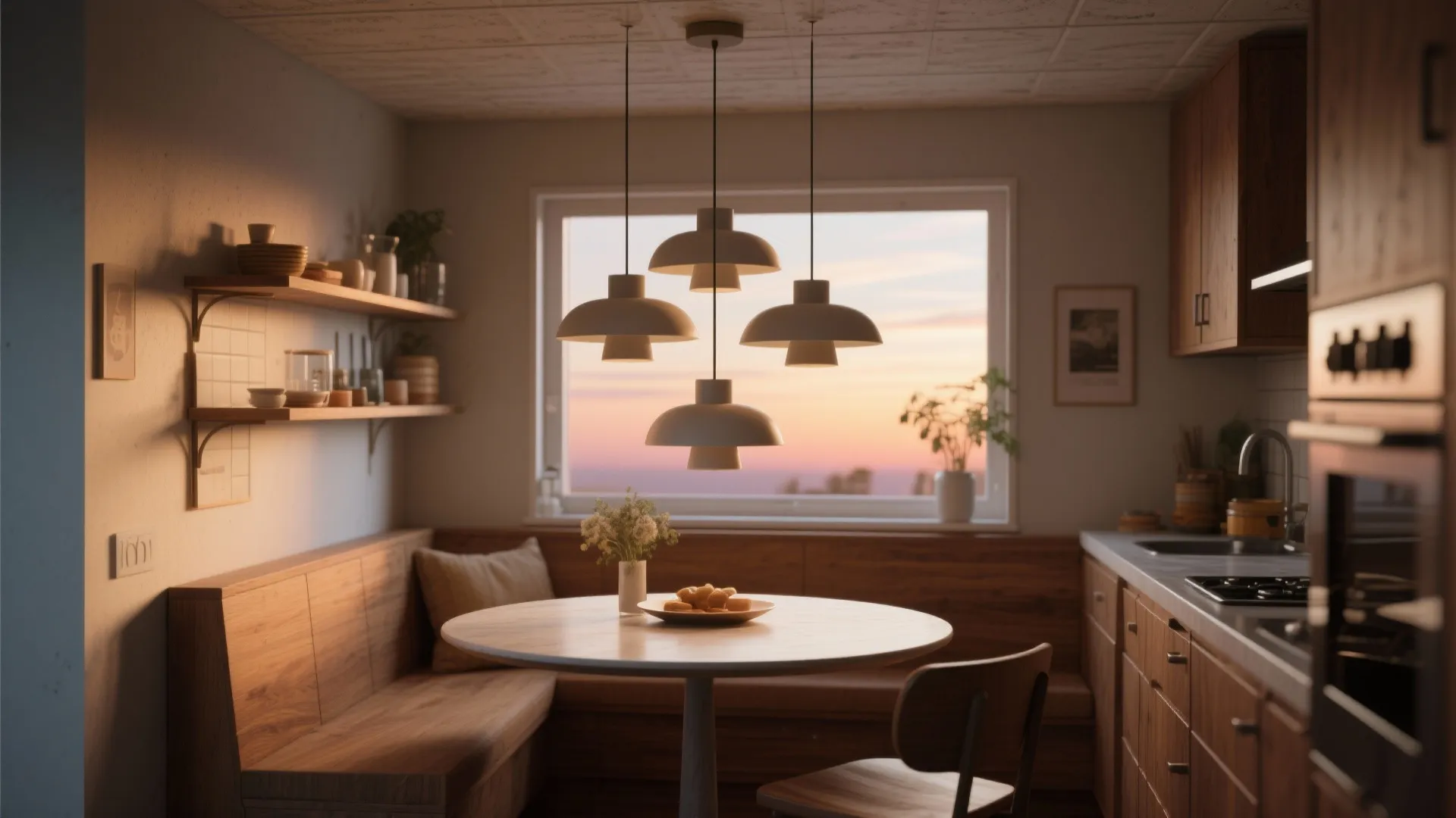 3. Clustered central pendant as a focal point