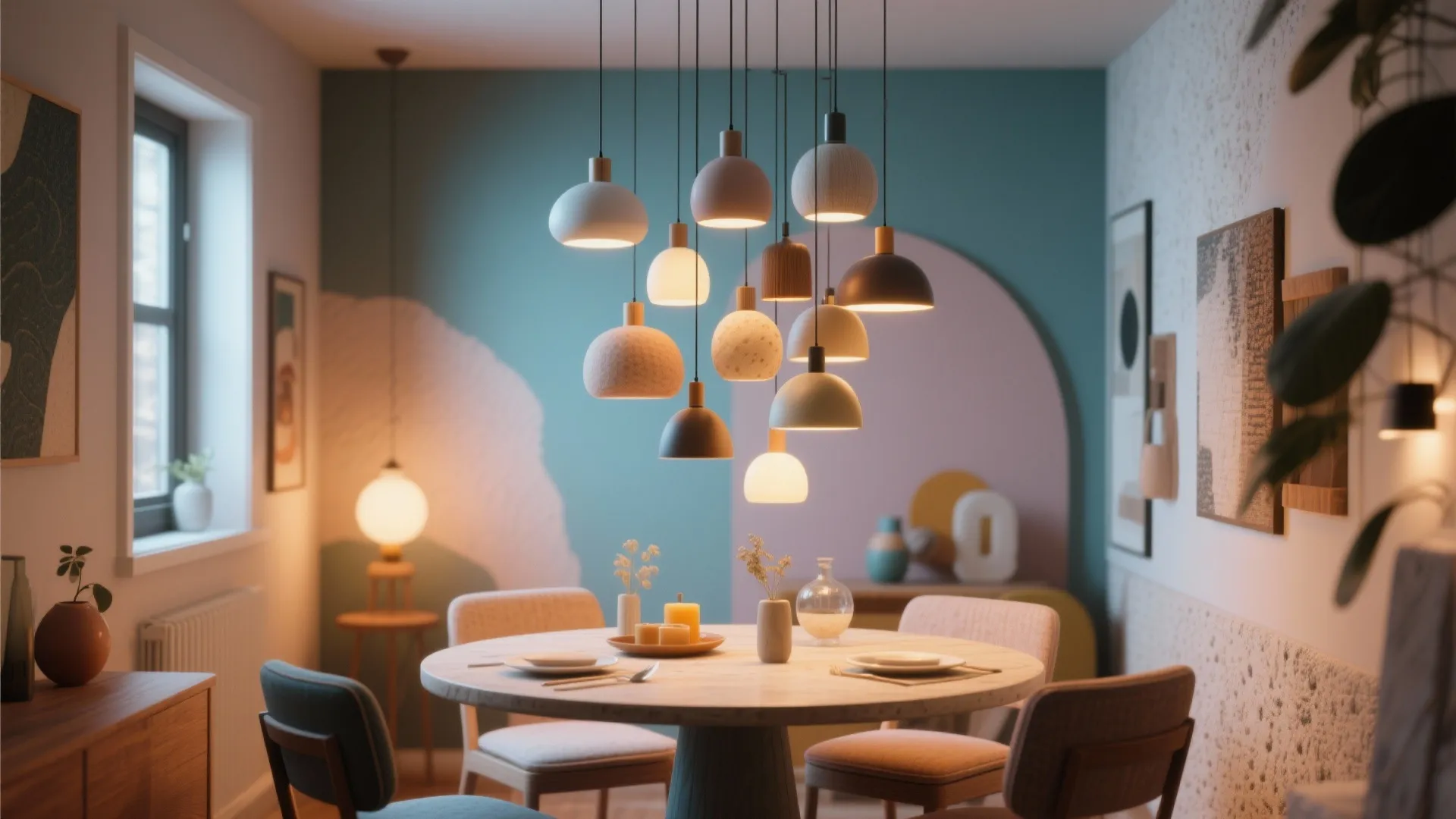 3. Clustered Pendants — Play with Scale