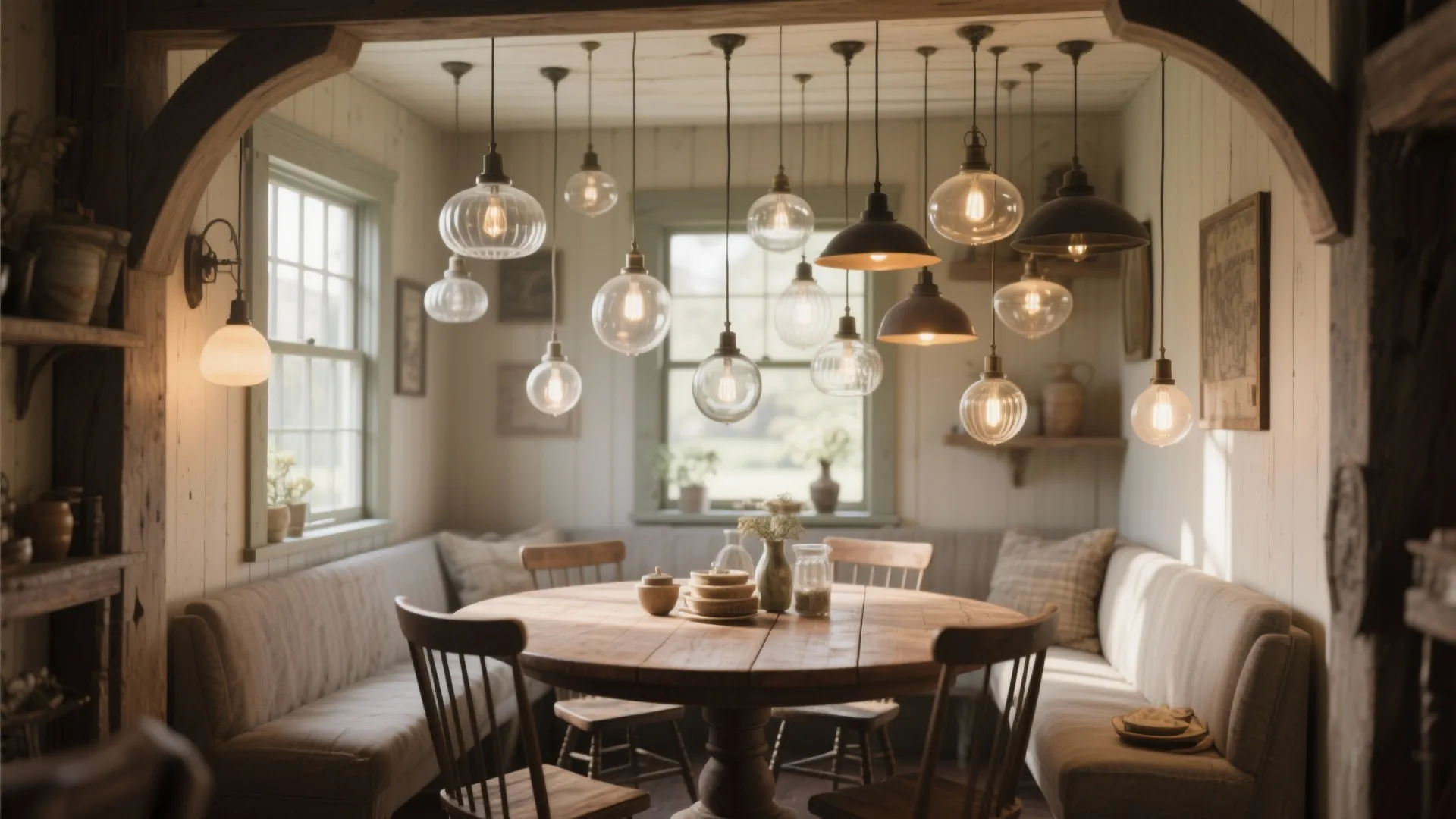 2. Clustered Pendant Lights at Varying Heights