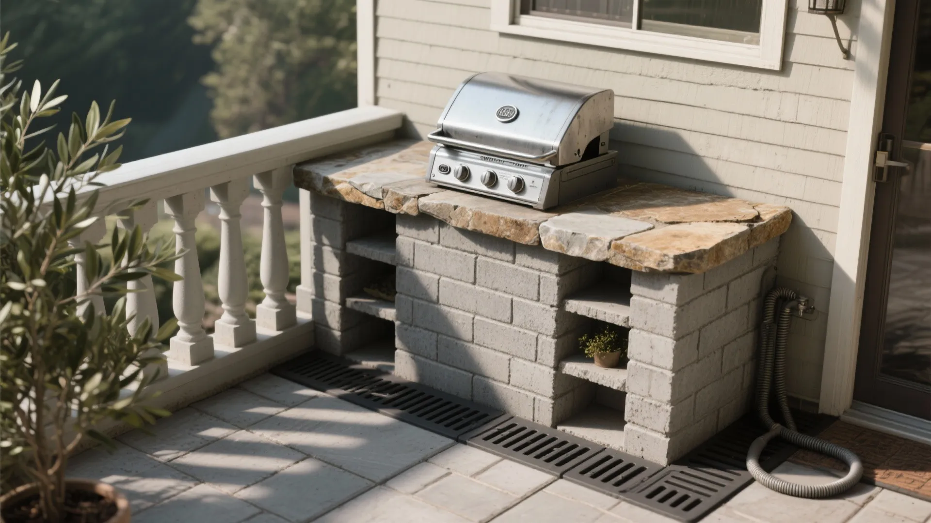 Idea 1: CMU block base + a secondhand grill