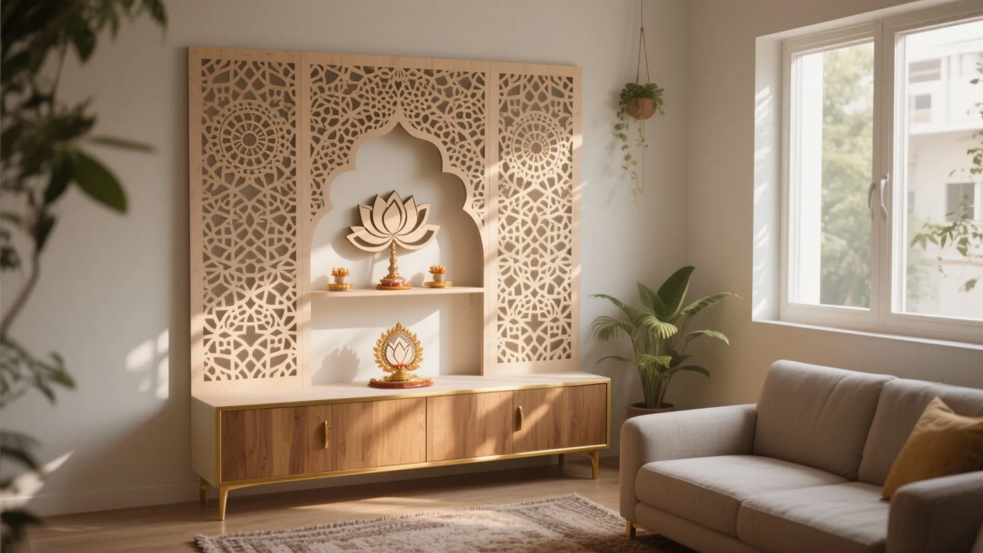 Carved Jaali Panels for Light and Privacy
