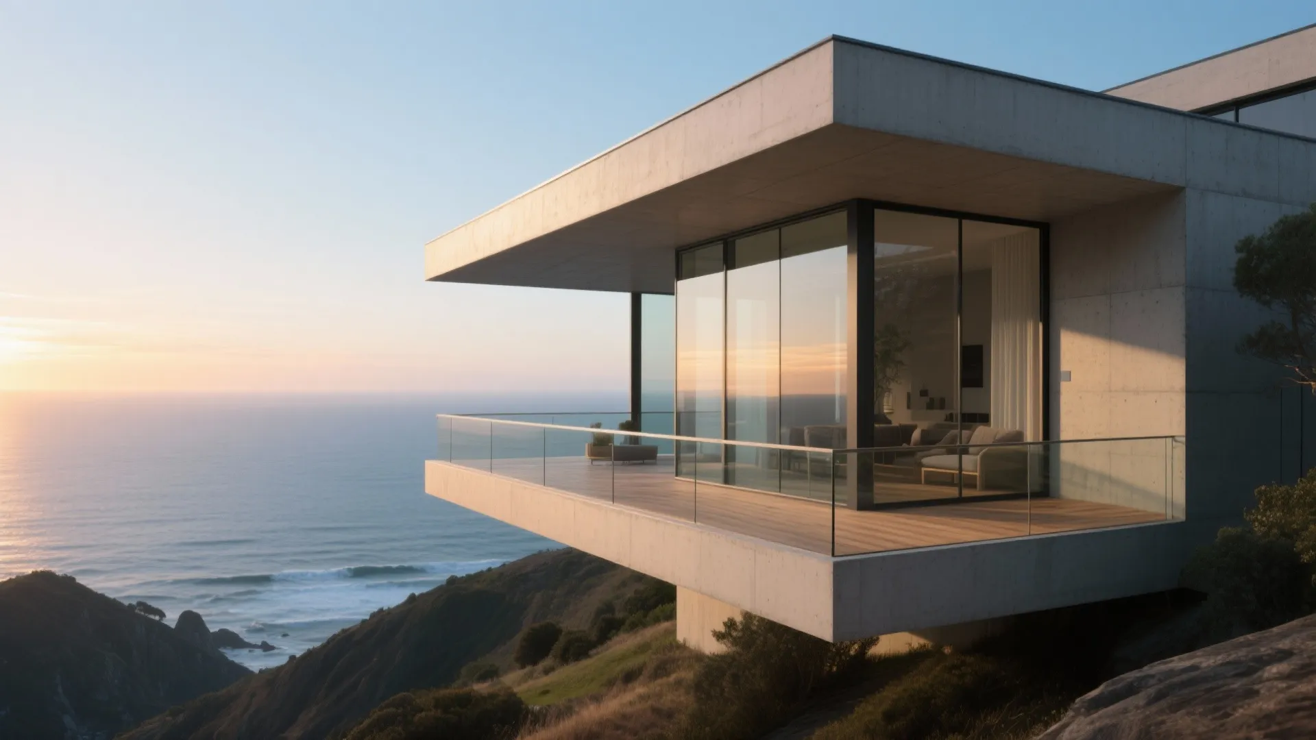 Cantilevered Corner Balcony to Open Views