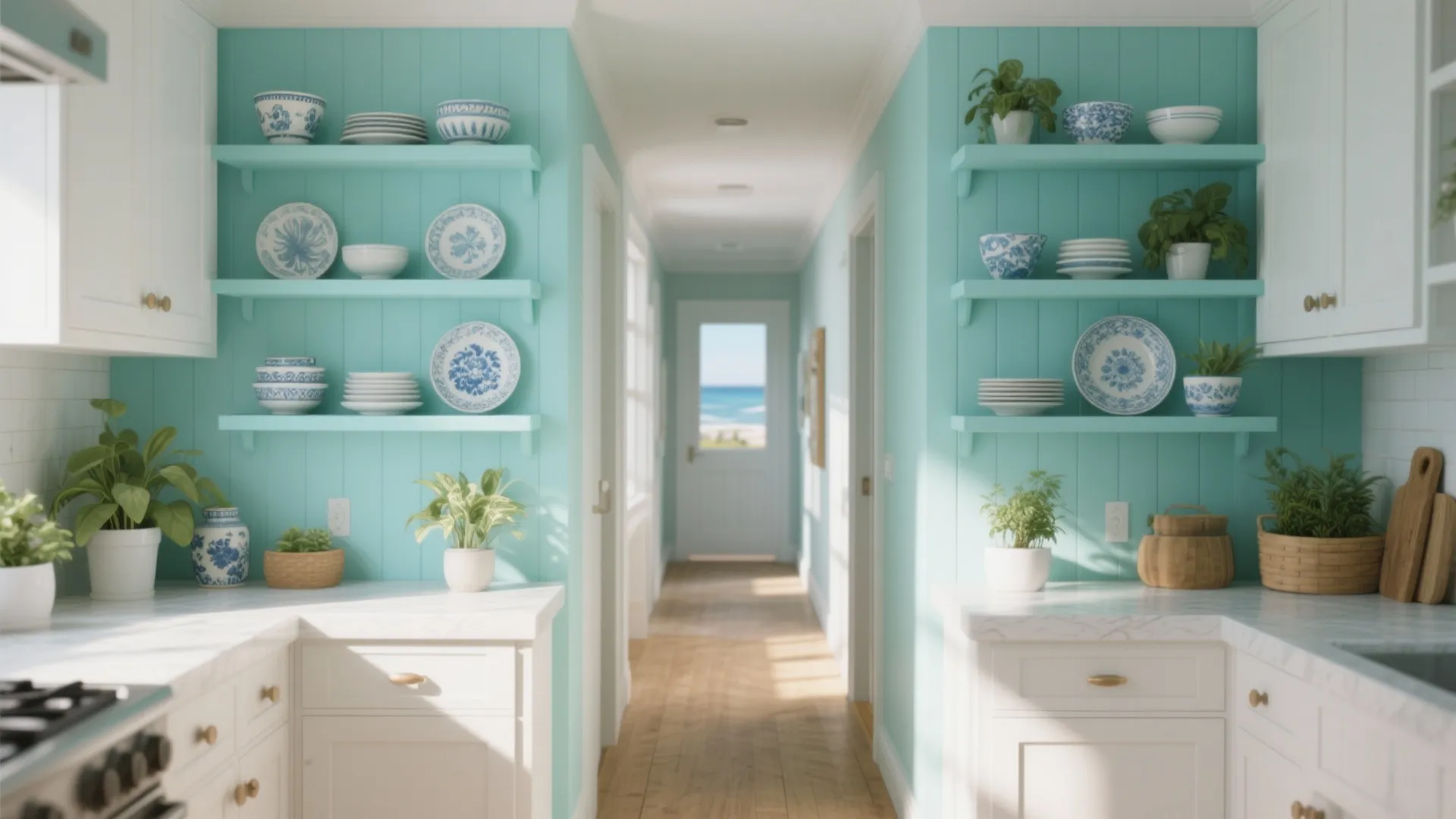 3. Coastal Aqua for an Airy Feeling