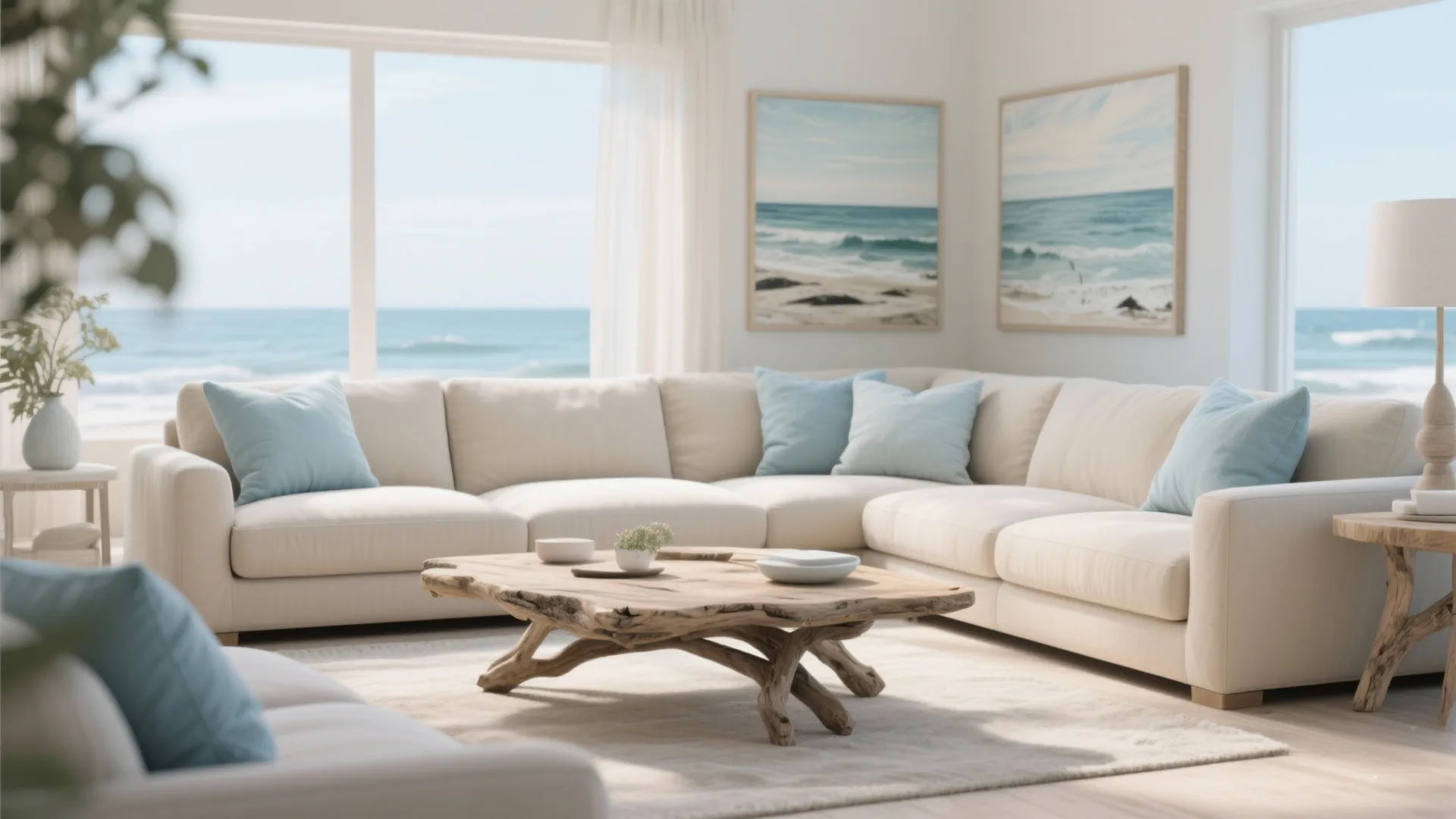 2. Coastal Calm with Blue Accents