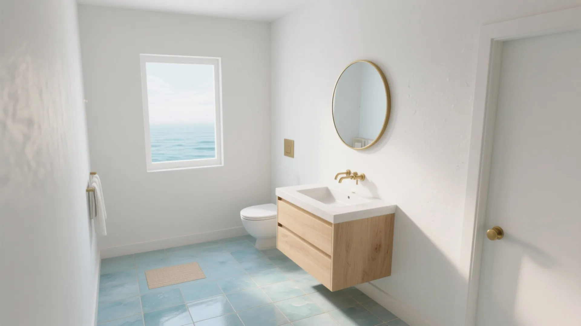 Coastal Light Blues for Small Baths
