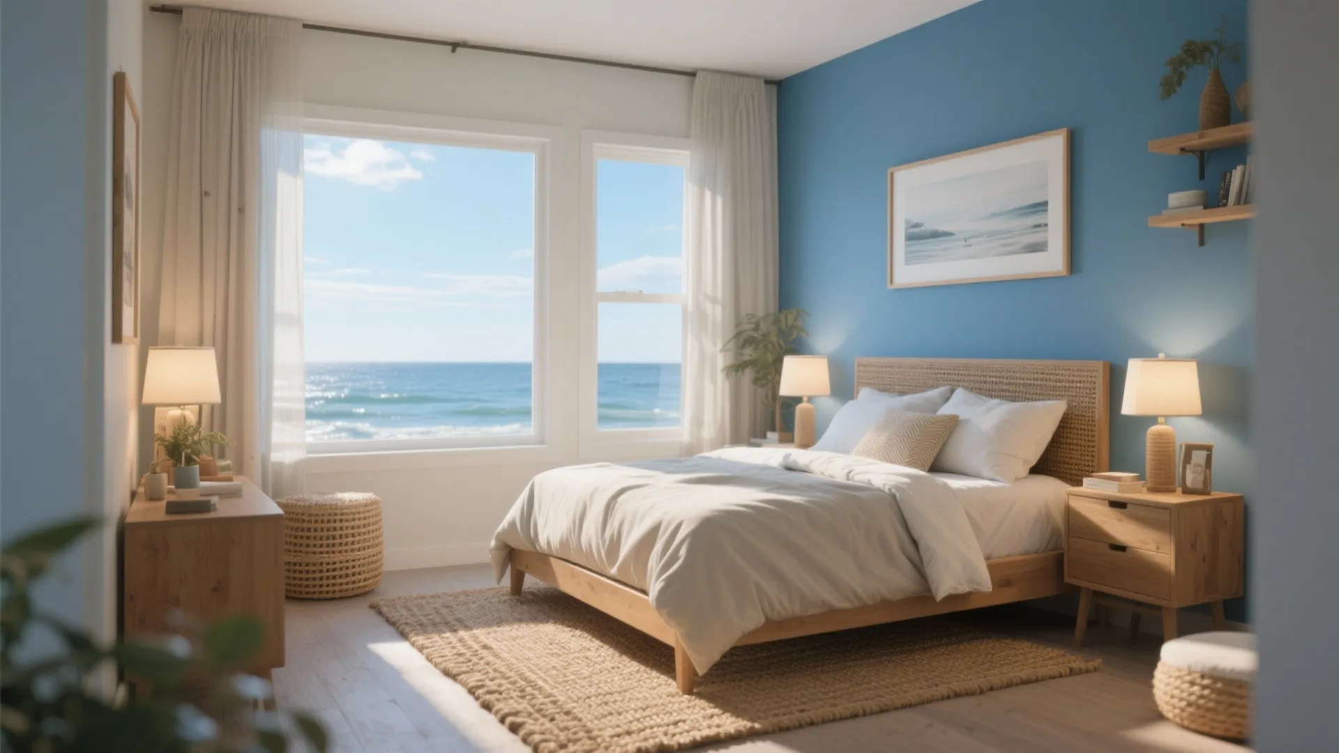 4. Coastal Blue with Warm Accents