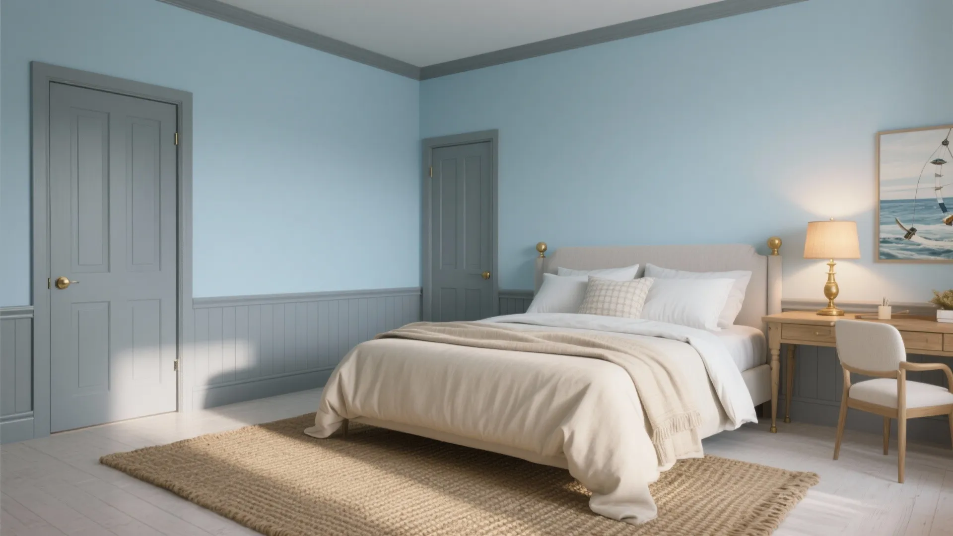 Coastal Calm: Powder Blue with Misty Gray