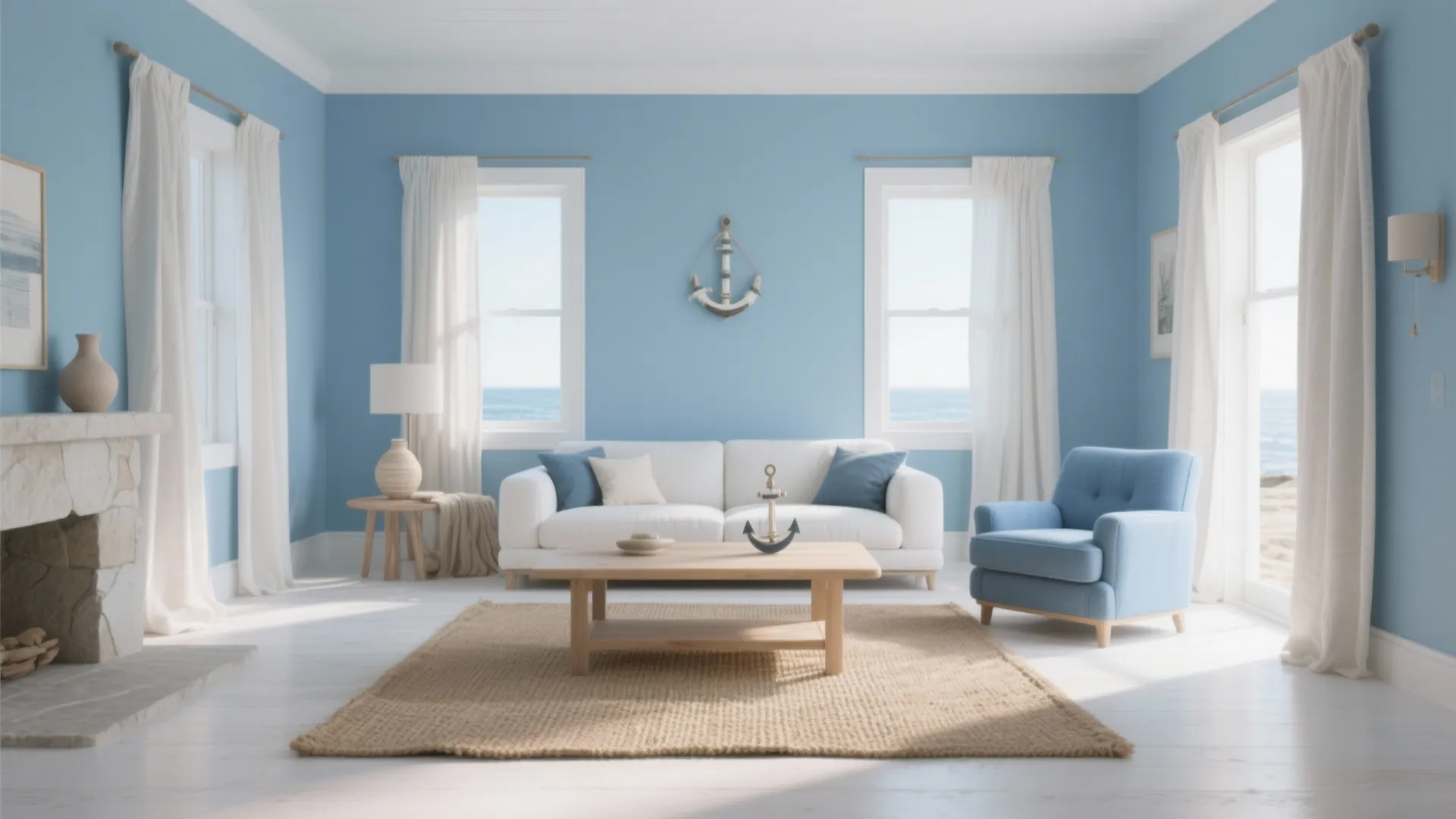 Coastal Blue + White + Textured Neutrals