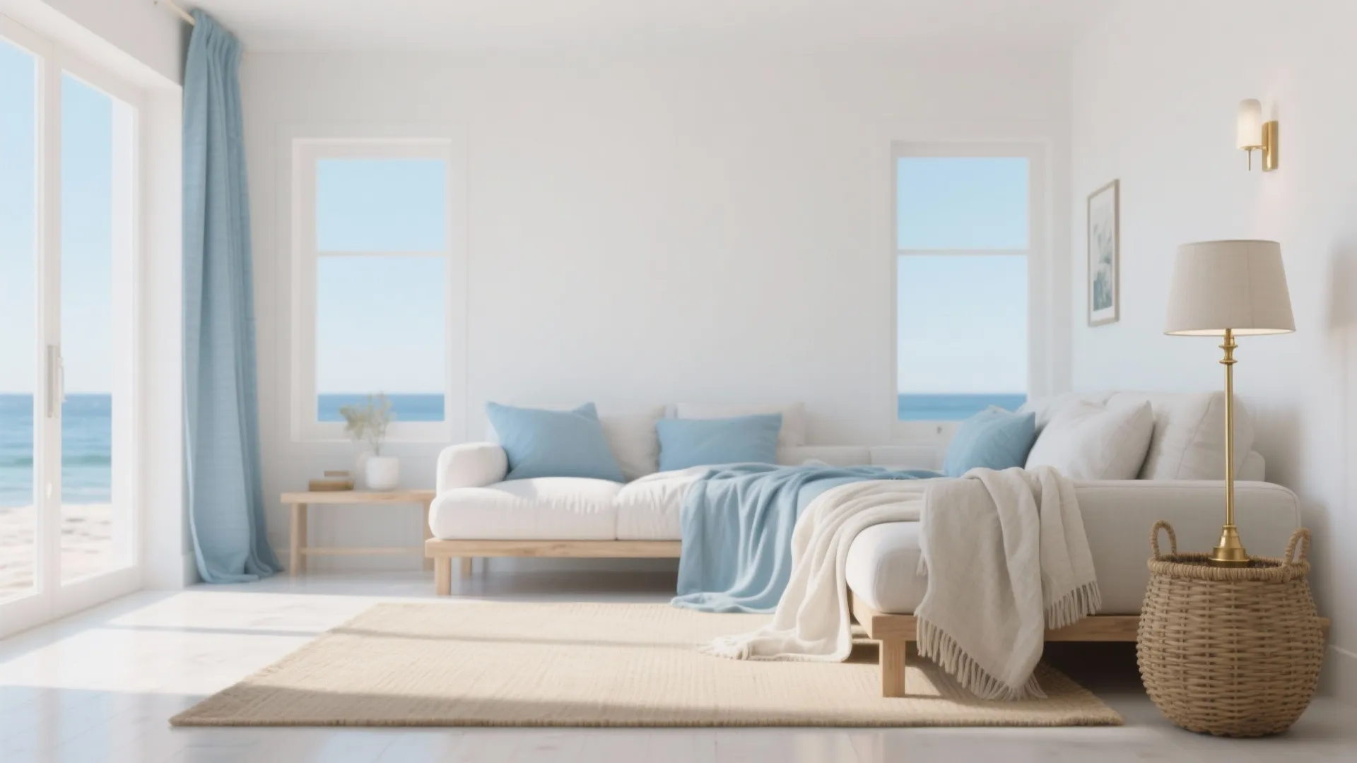 Coastal Blue-and-White with Sand Beige