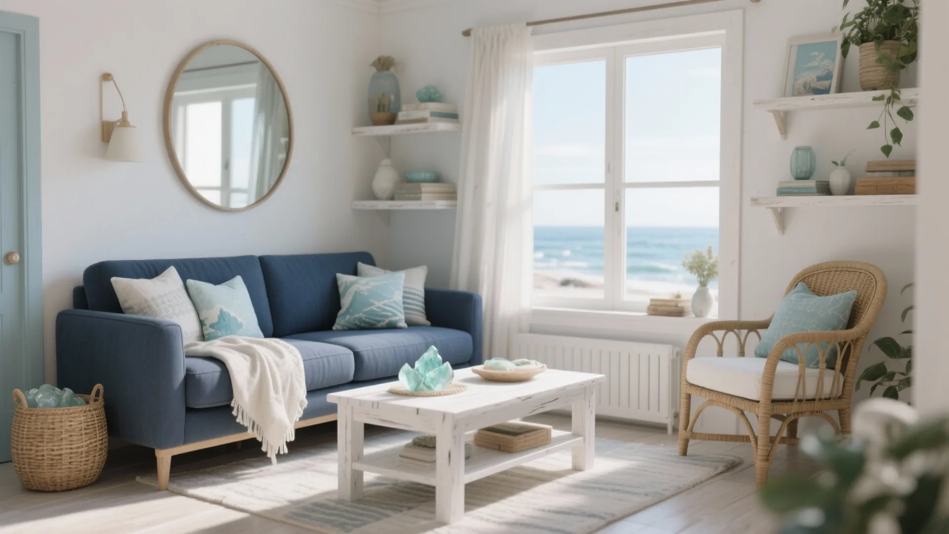 3. Coastal Calm: Nautical Blues with Natural Materials