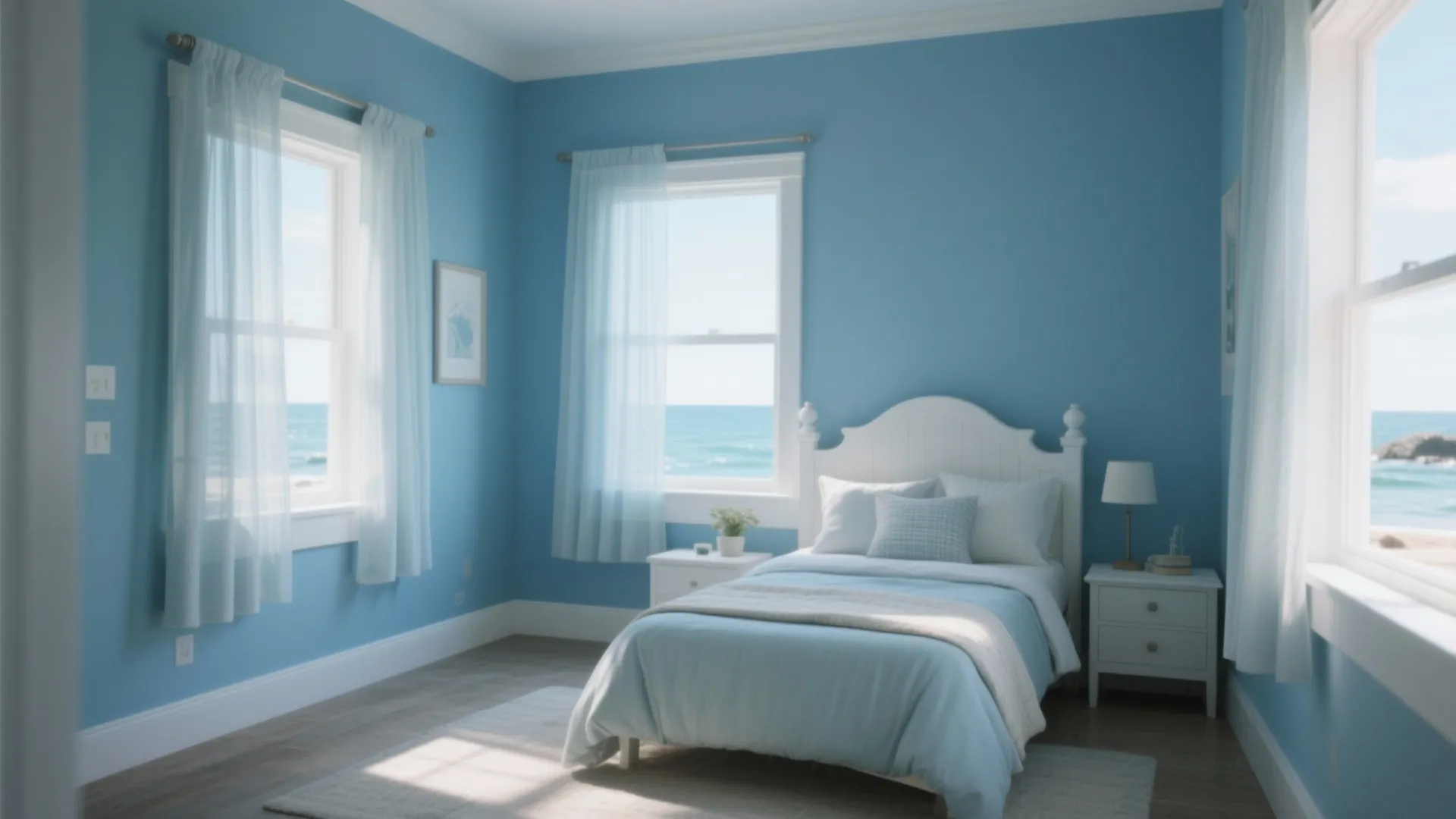 2. Coastal Blue with Crisp White Trim