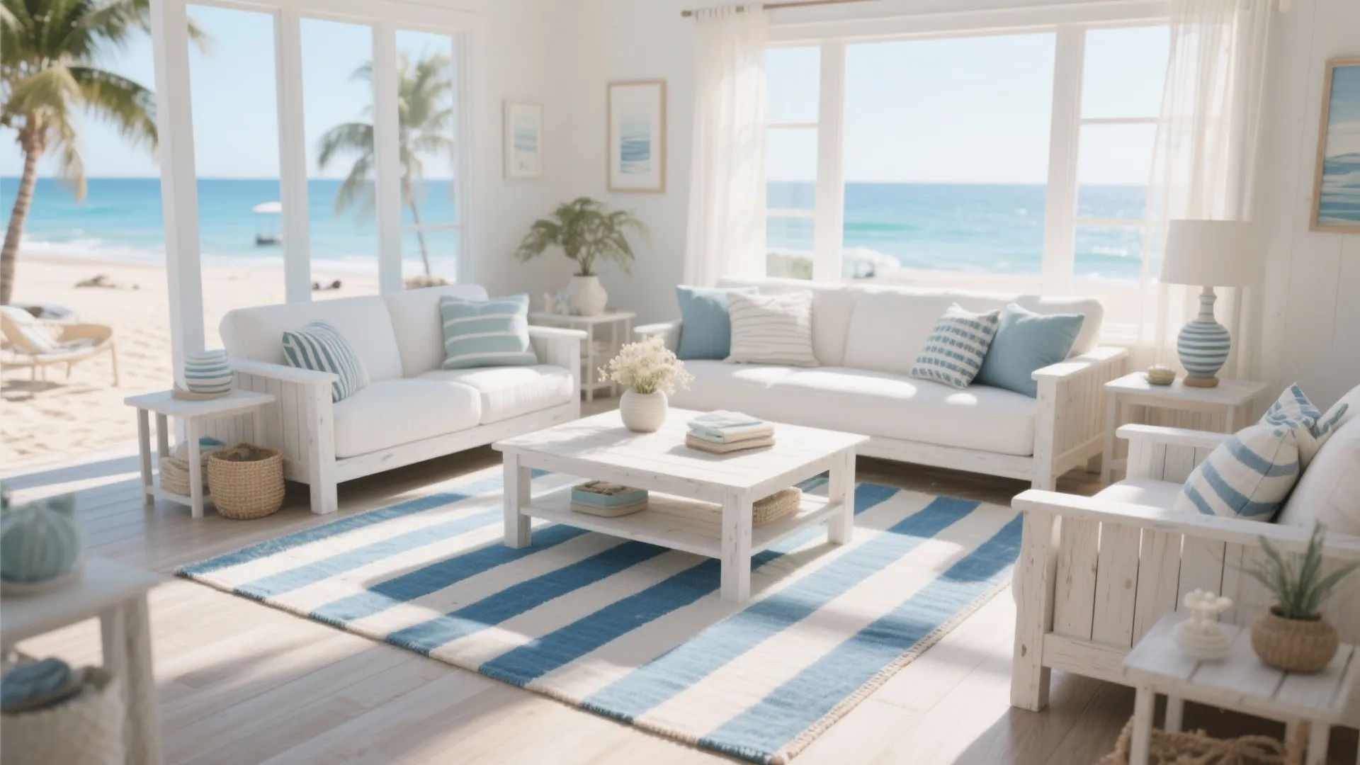 6. Coastal Vibes with Blue Tones