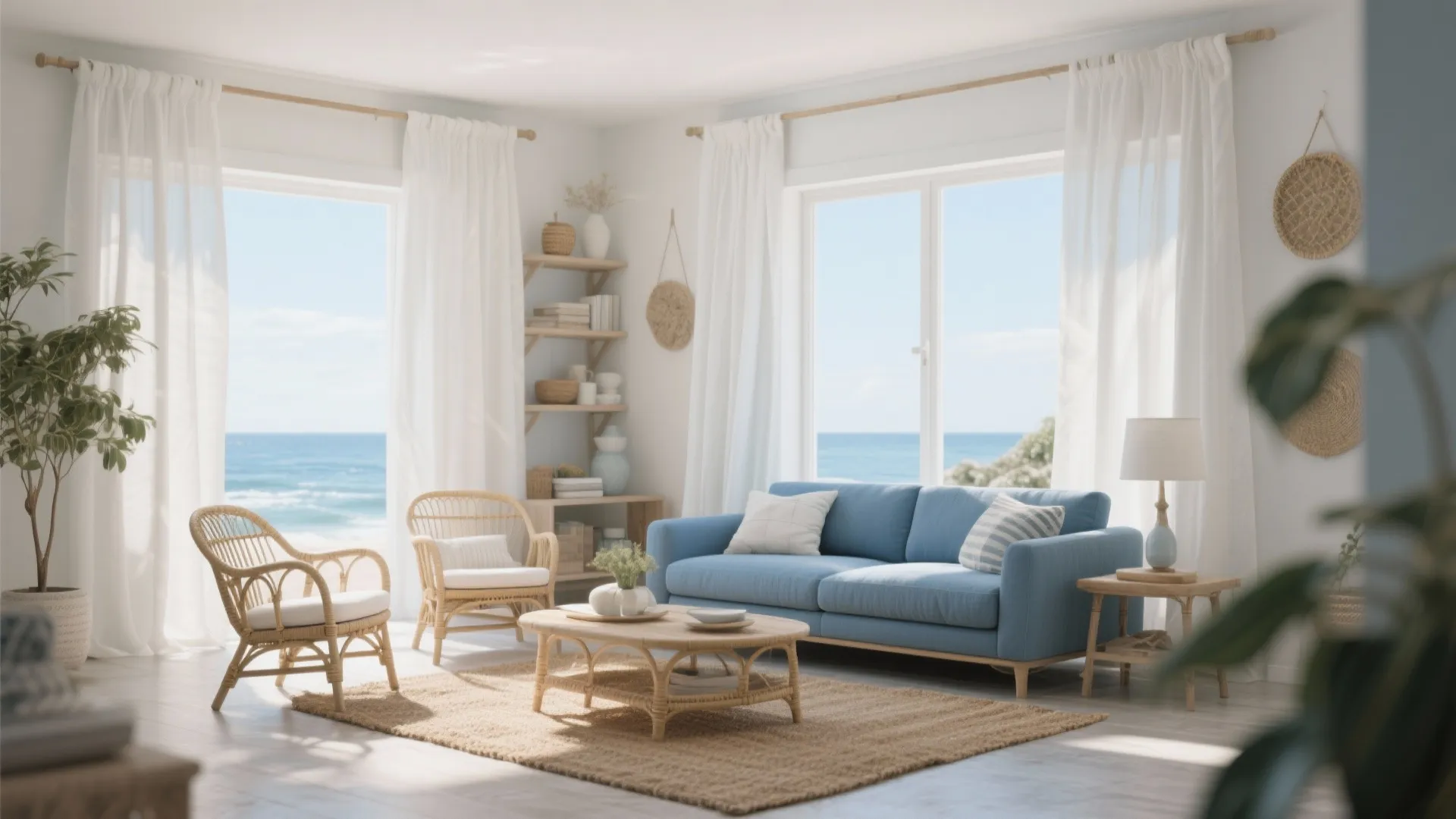 2. Coastal Vibes with Natural Textures