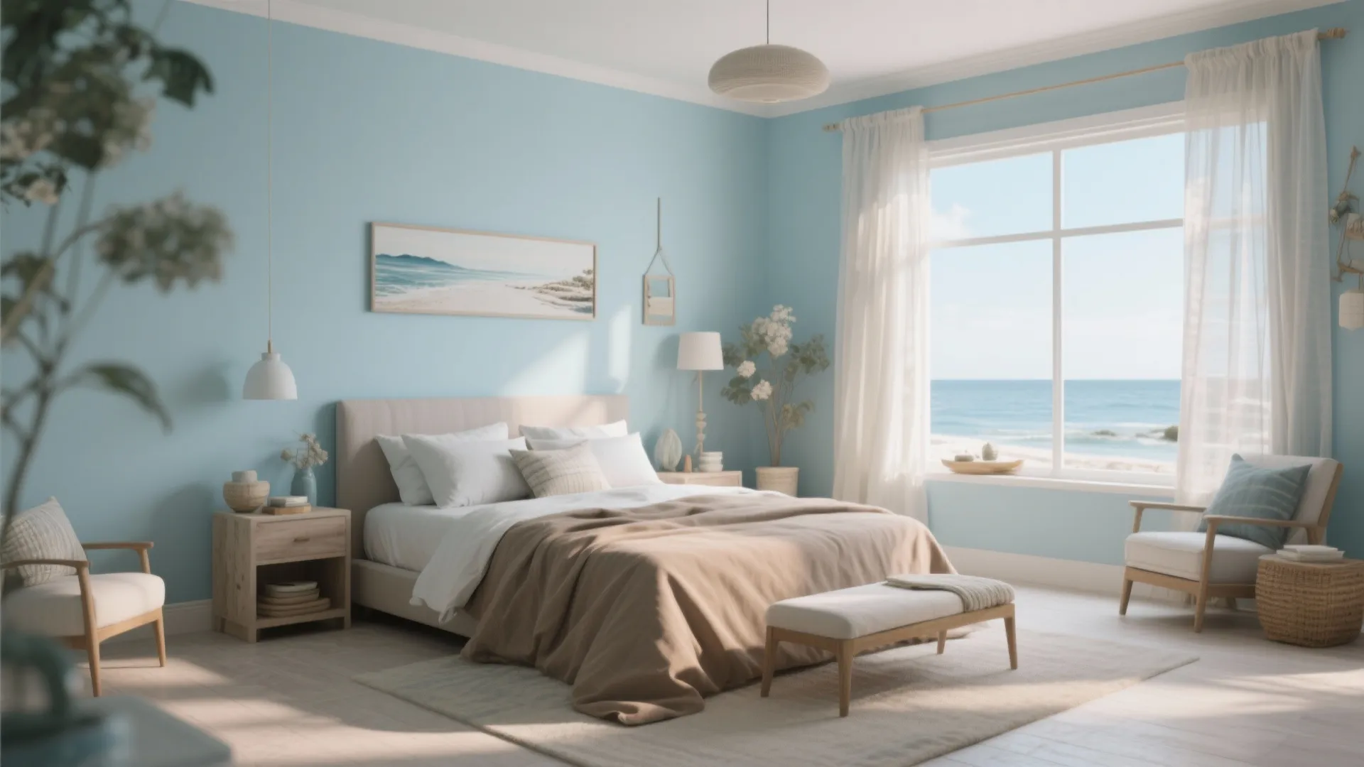 1. Coastal Calm with Soft Blue Walls