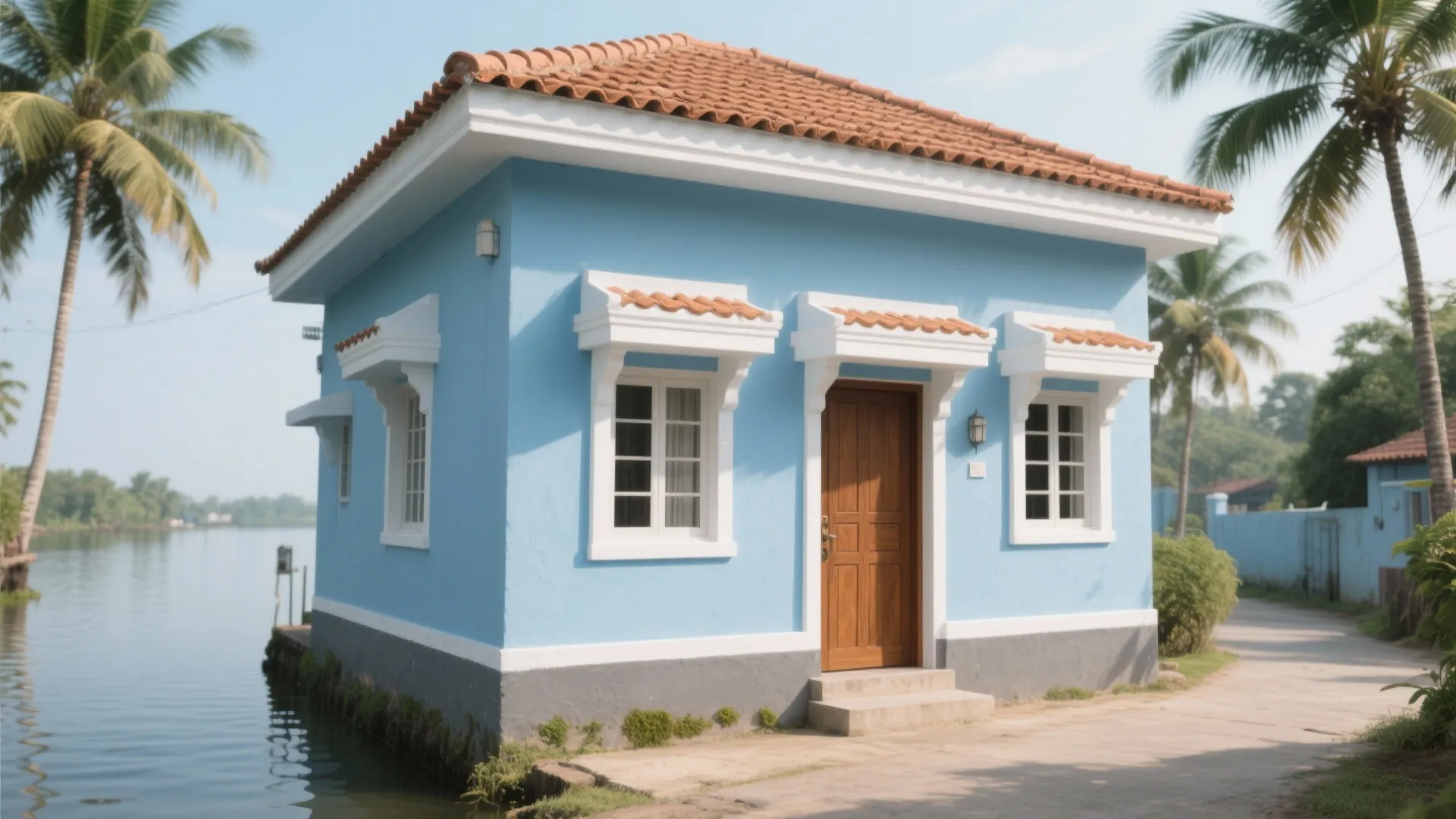 Coastal Blues with Bright White Trim