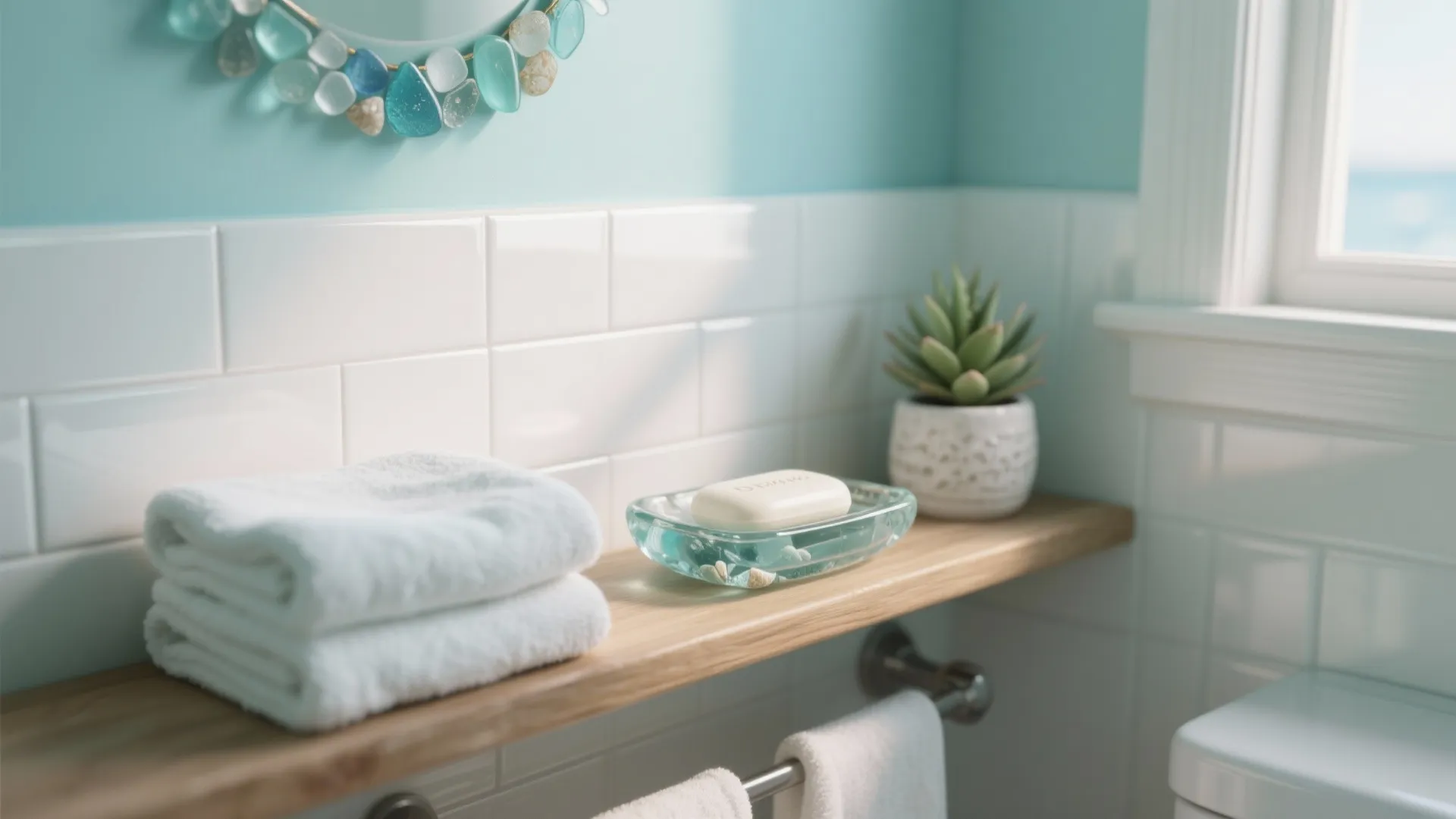 1. Coastal Calm: Pale Aqua Walls + Sea Glass Accents