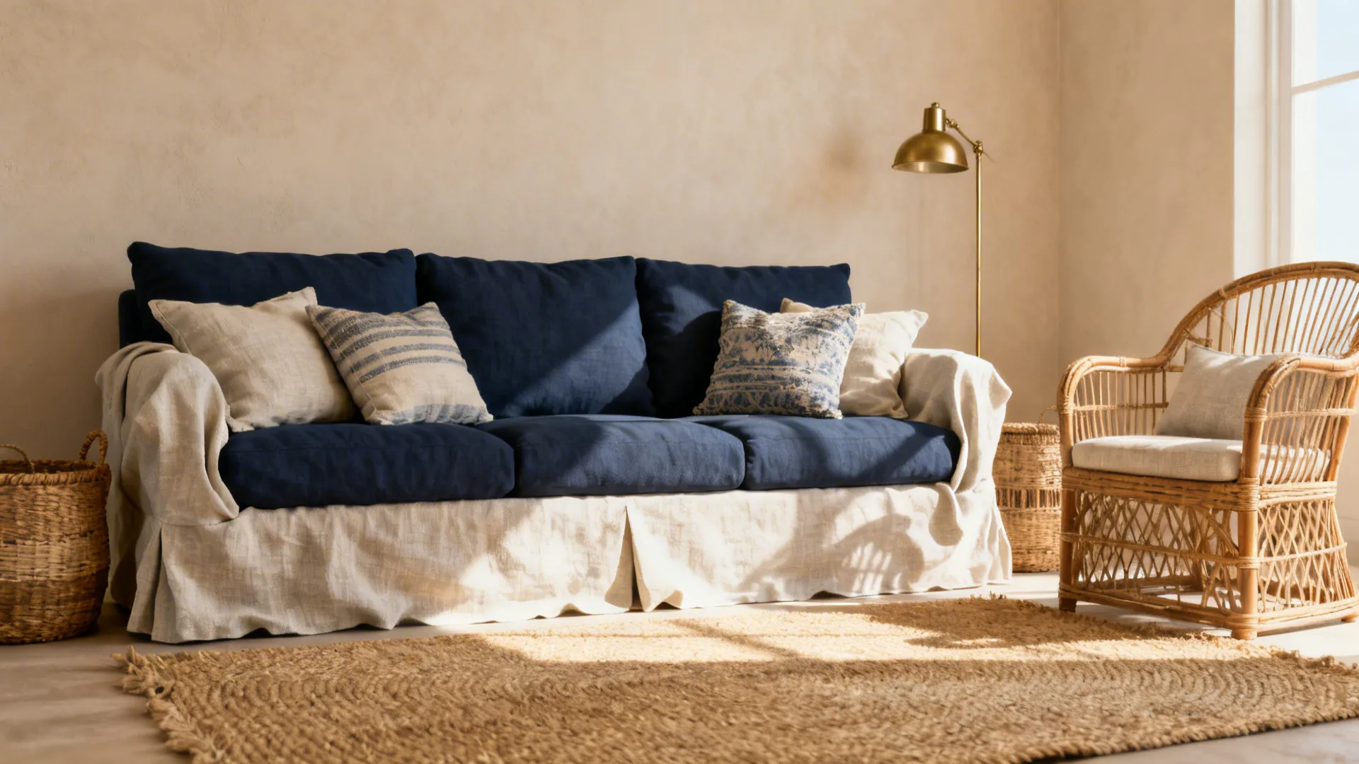 1. Coastal Calm: Light Neutrals and Natural Textures