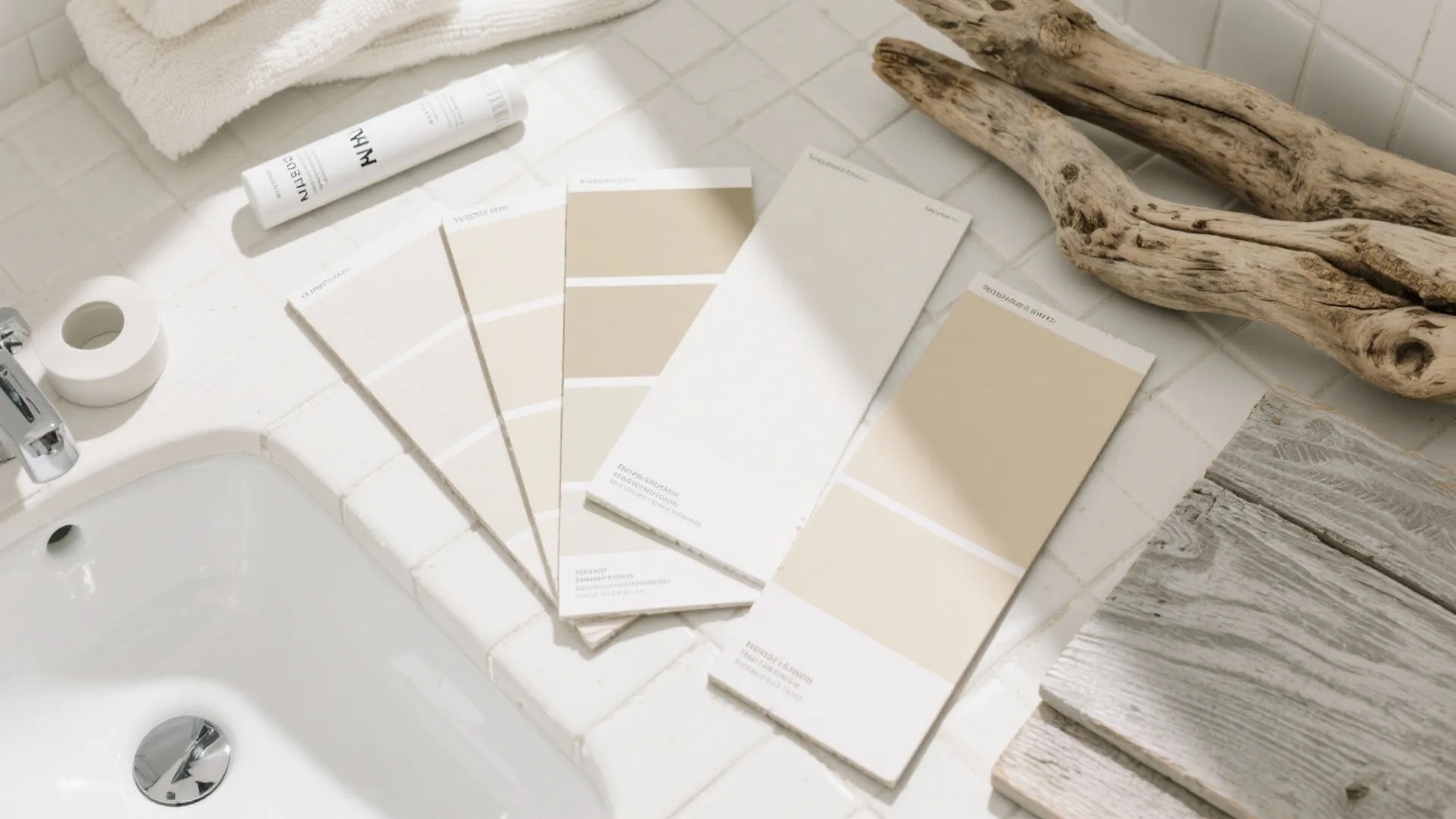 1. Soft White & Sandy Beige Palette