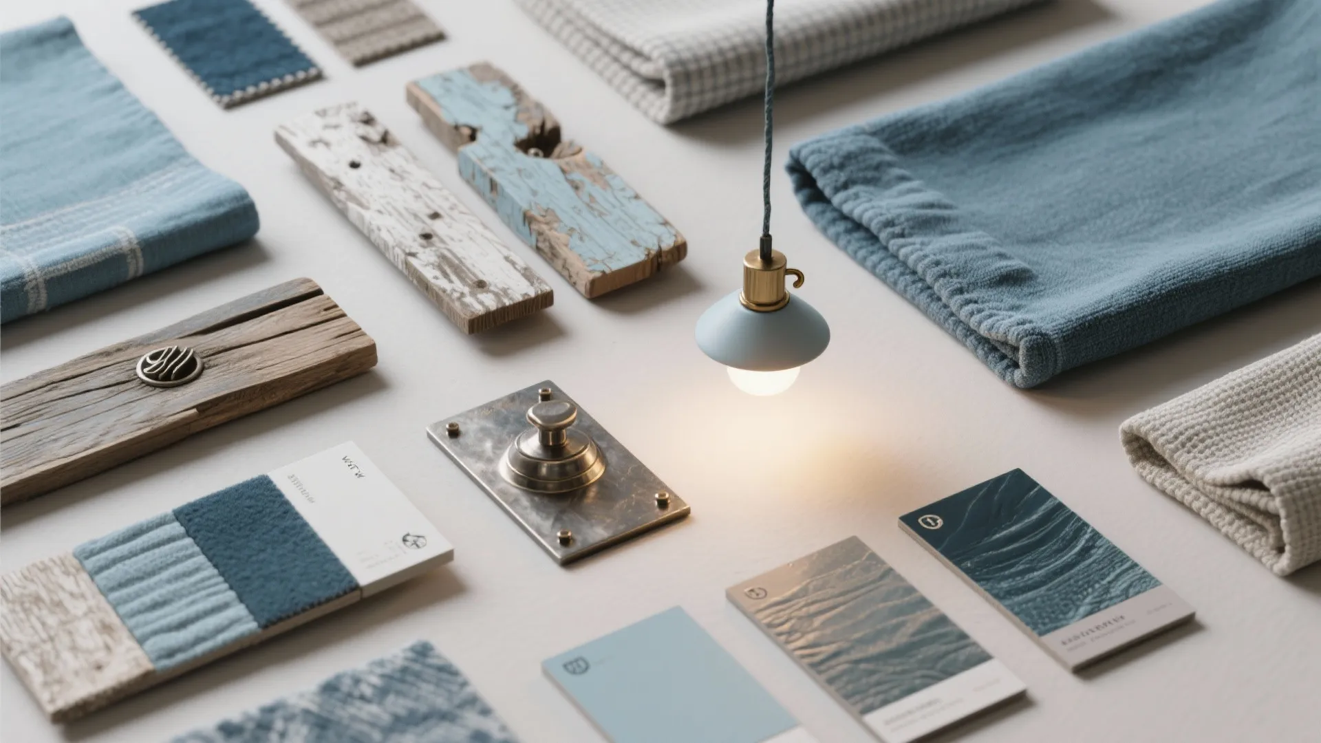 5. Layered lighting and coastal finishes