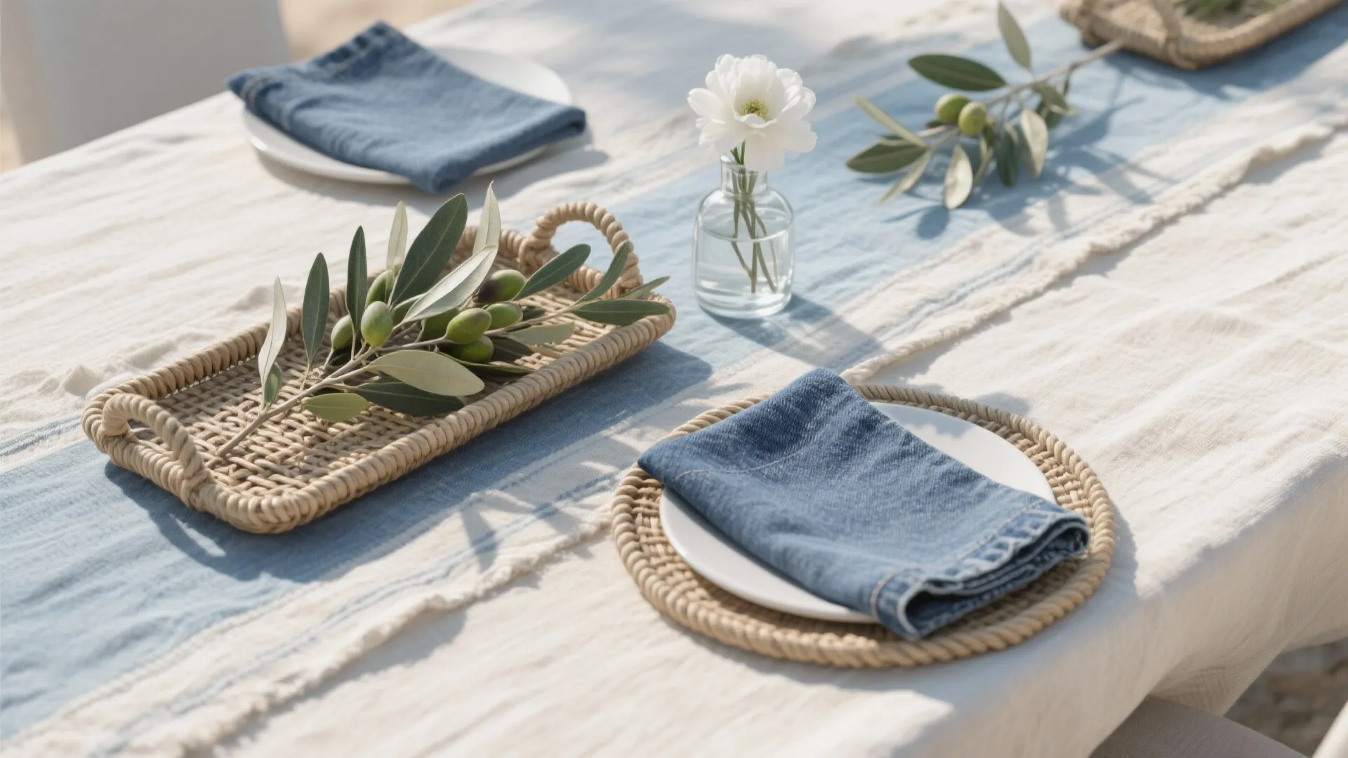 Modern Coastal Blues: Soft Blue, Sand, and Natural Textures