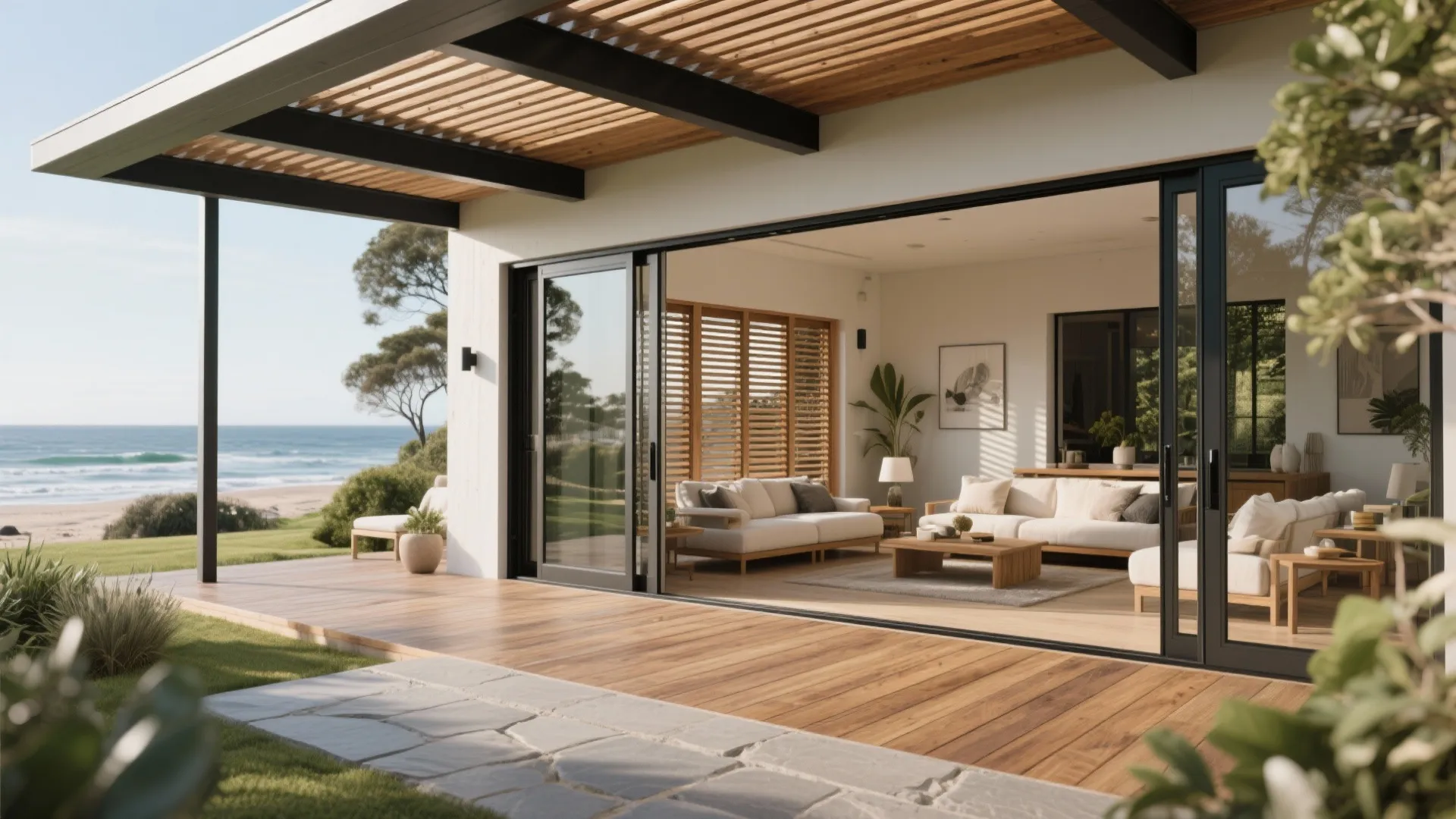 Coastal Indoor–Outdoor Flow with Operable Glazing