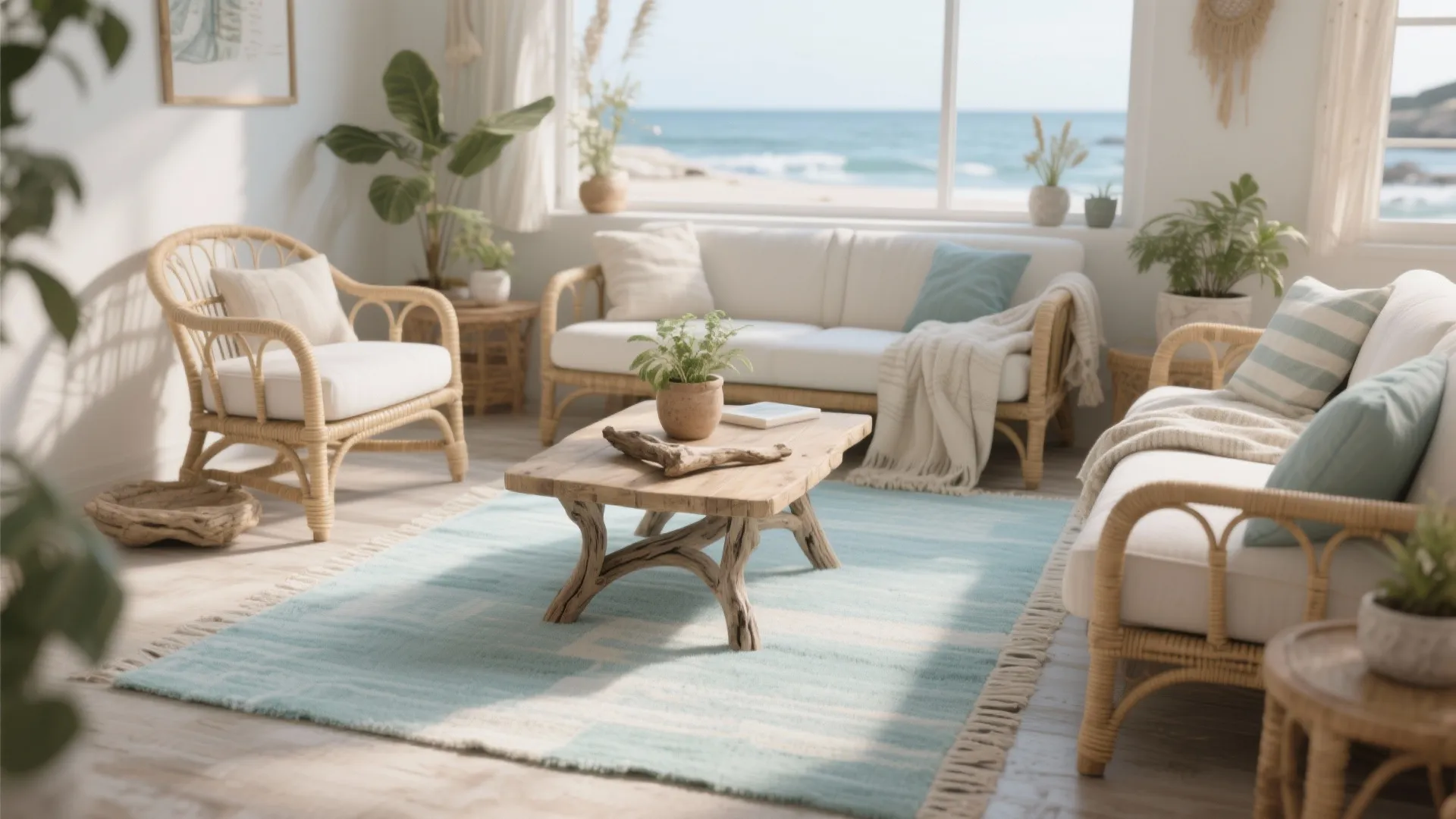 4. Coastal-inspired layering with natural textures