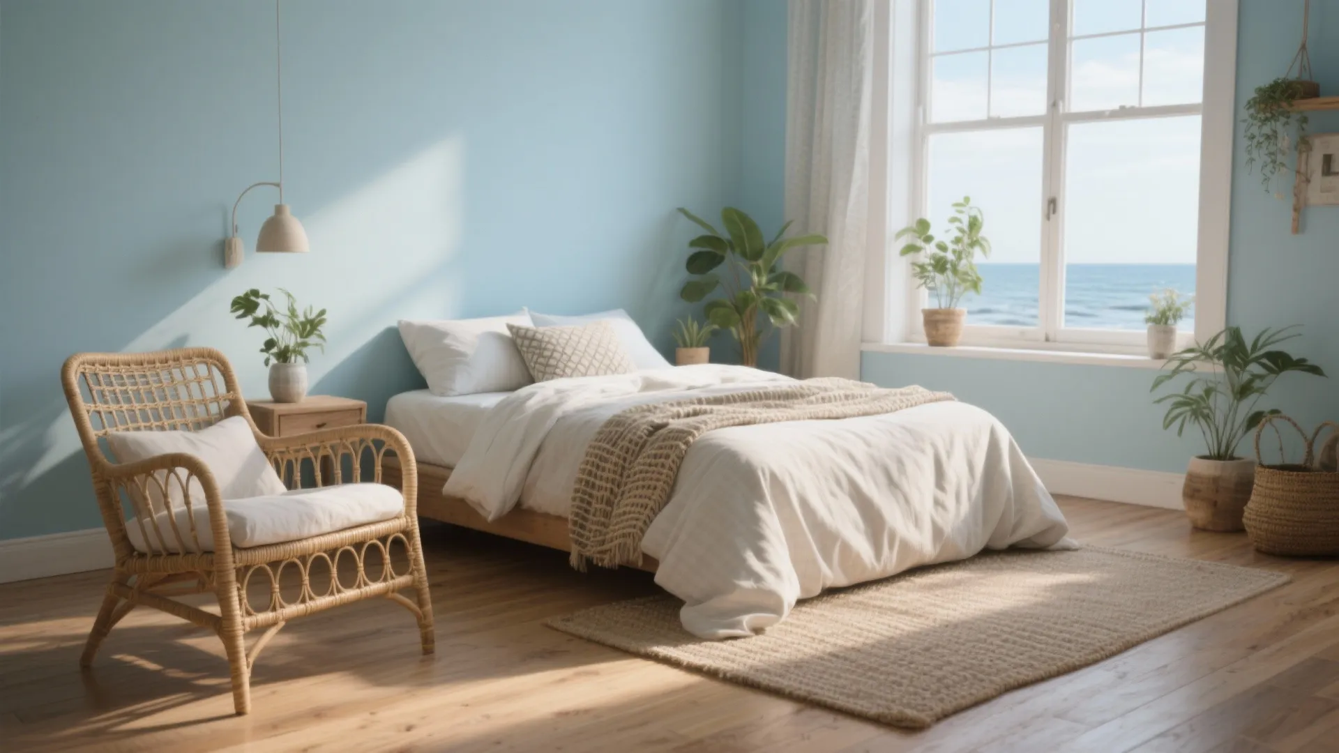 2. Coastal Light Blue with Natural Textures