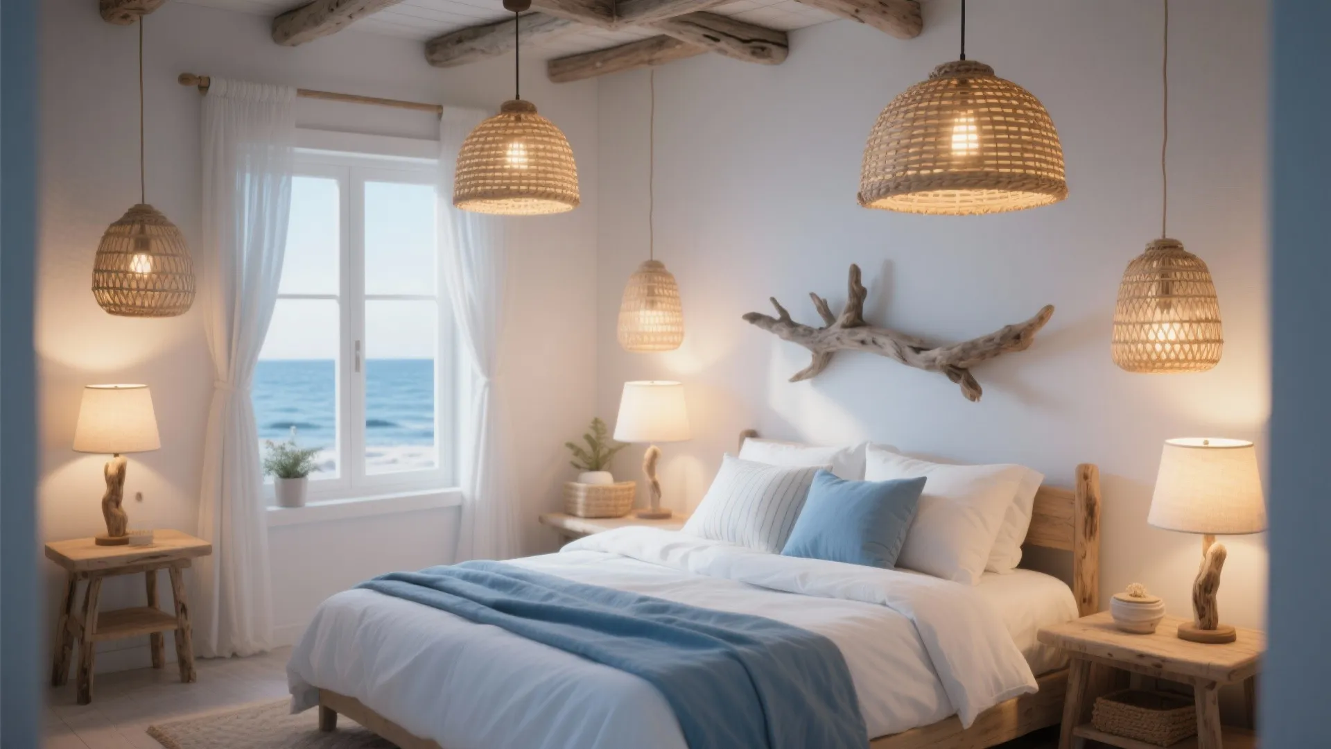5. Ambient Lighting with Coastal Accents