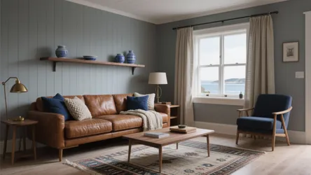 Brown, Grey & Blue Living Room Ideas (5 Ways)