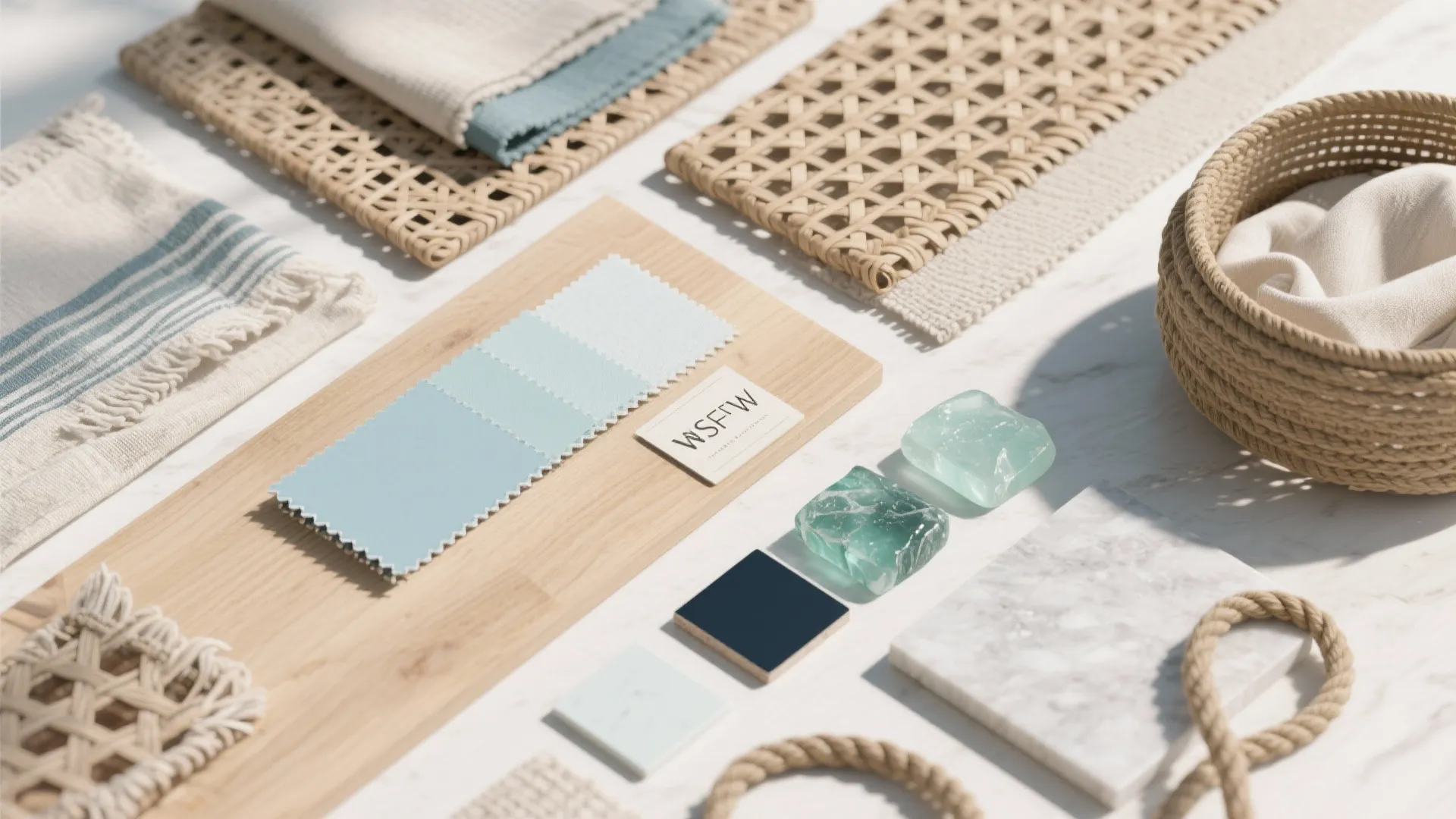 4) Natural wood, rattan, and textiles for warm coastal character