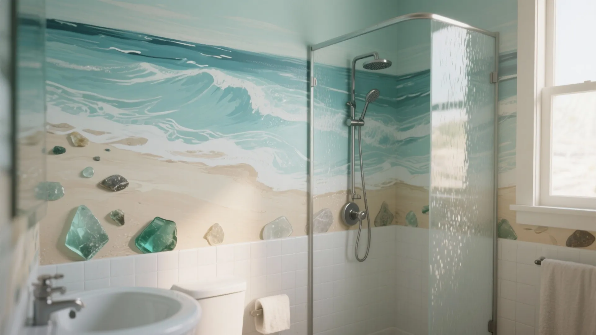 4. Nautical or Coastal Scene on a Wet Wall