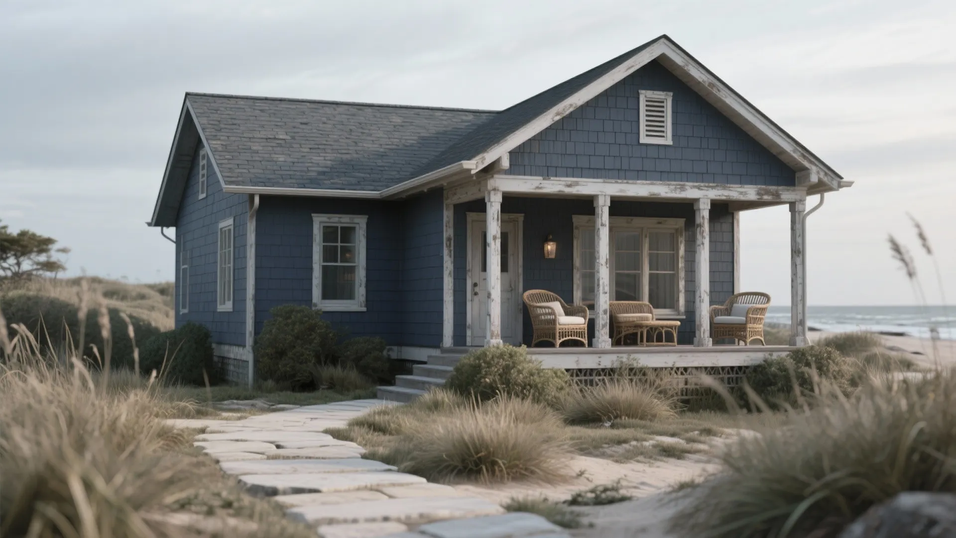 4. Coastal Navy with Weathered Textures