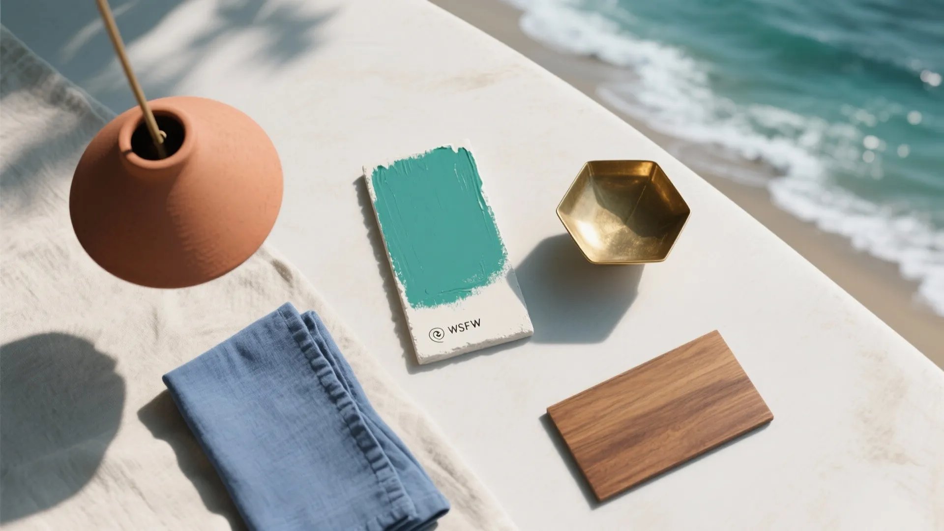 Coastal Hues & Terracotta Accents: Cool by Color, Warm by Texture