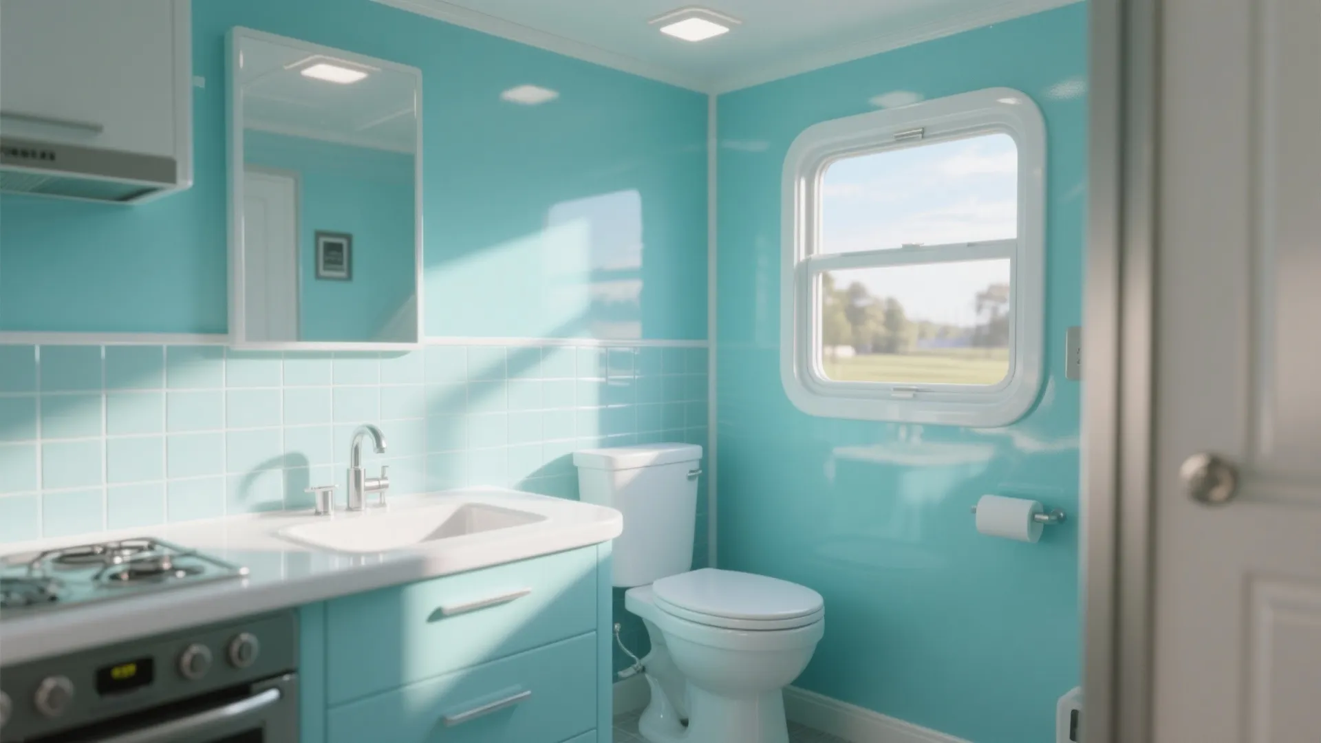 4. Coastal pastels for brightening tiny rooms